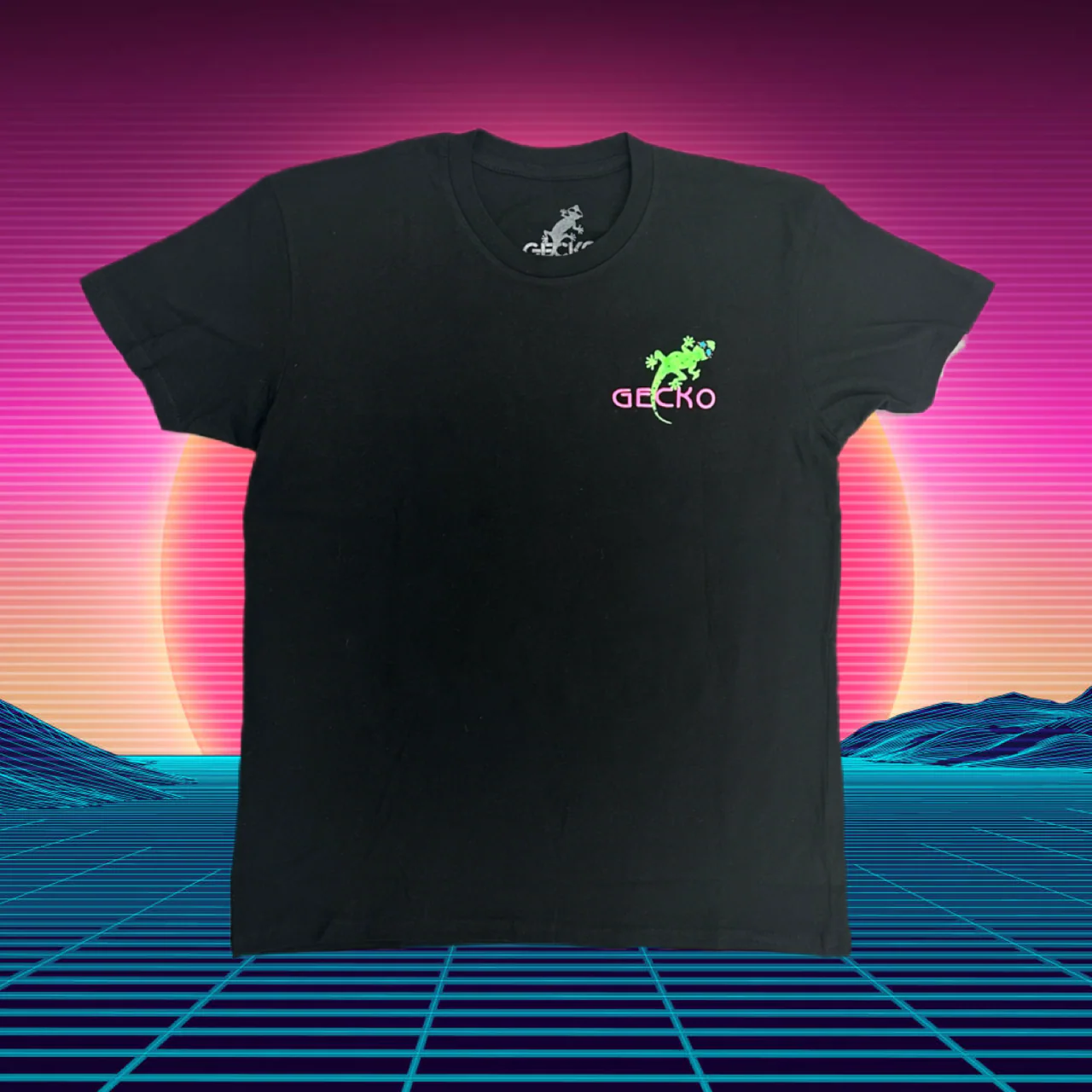 1980's Art Gecko - KIDS Black Tee - Image 2