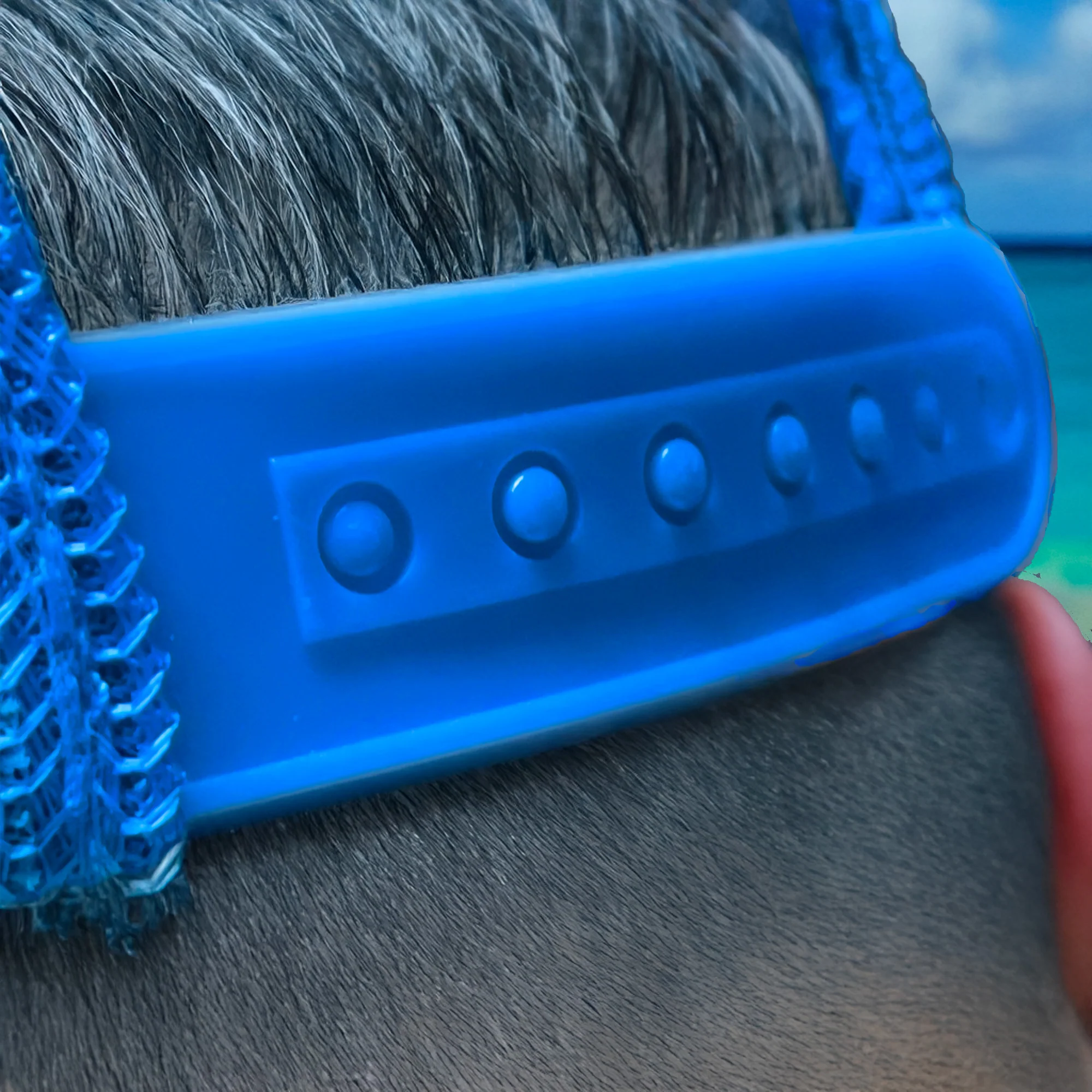 1980's Neon Blue Trucker Hat - Image 4