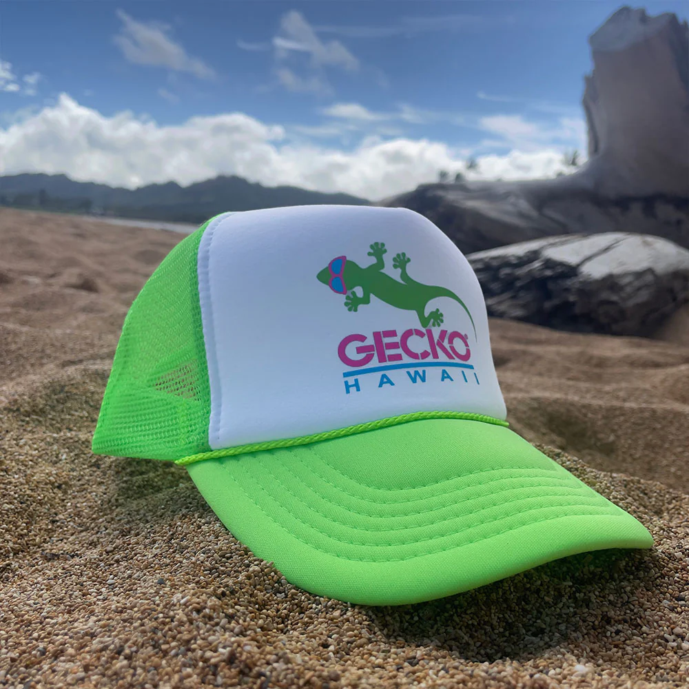 1980's Neon Green Trucker Hat - Image 4