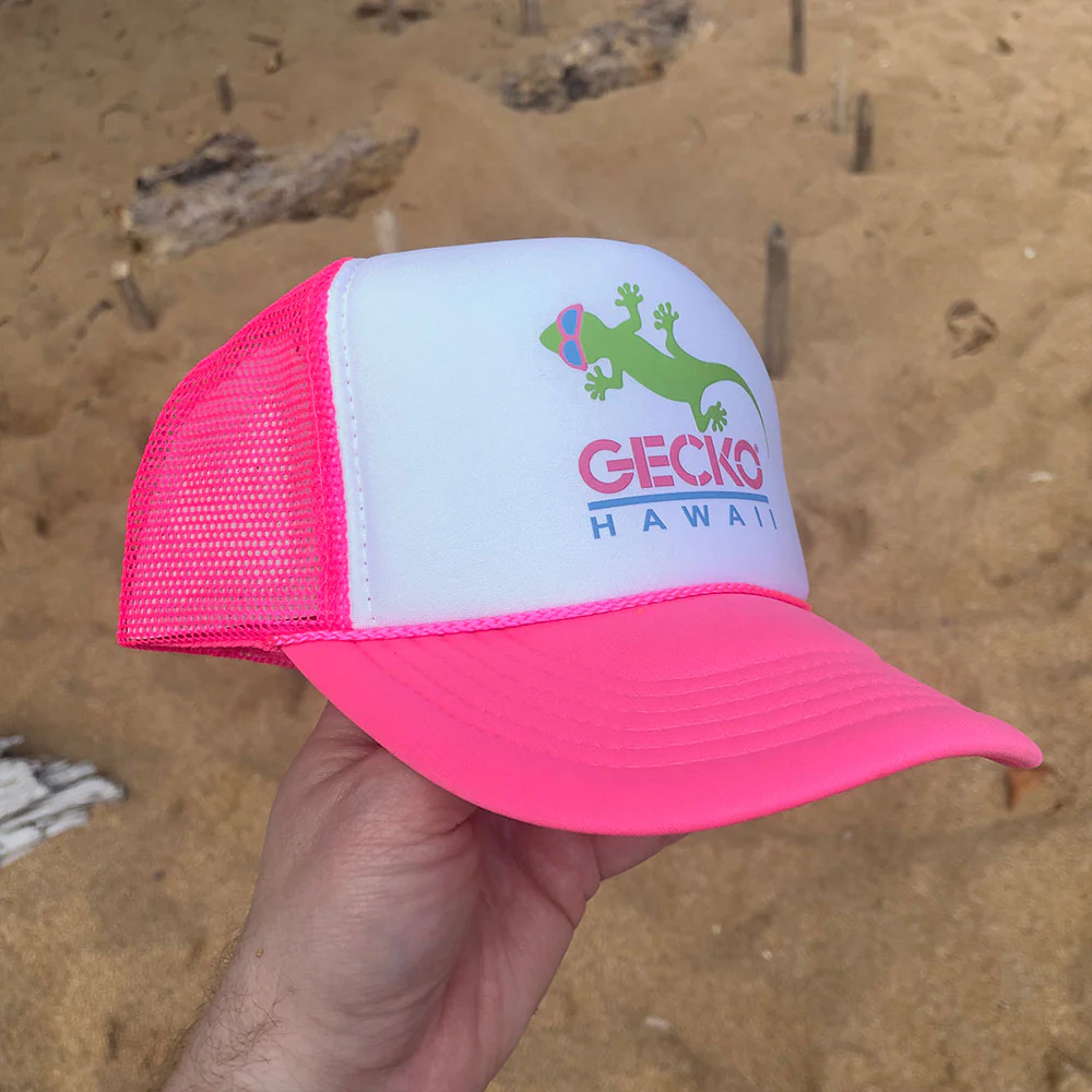1980's Neon Pink Trucker Hat - Image 4