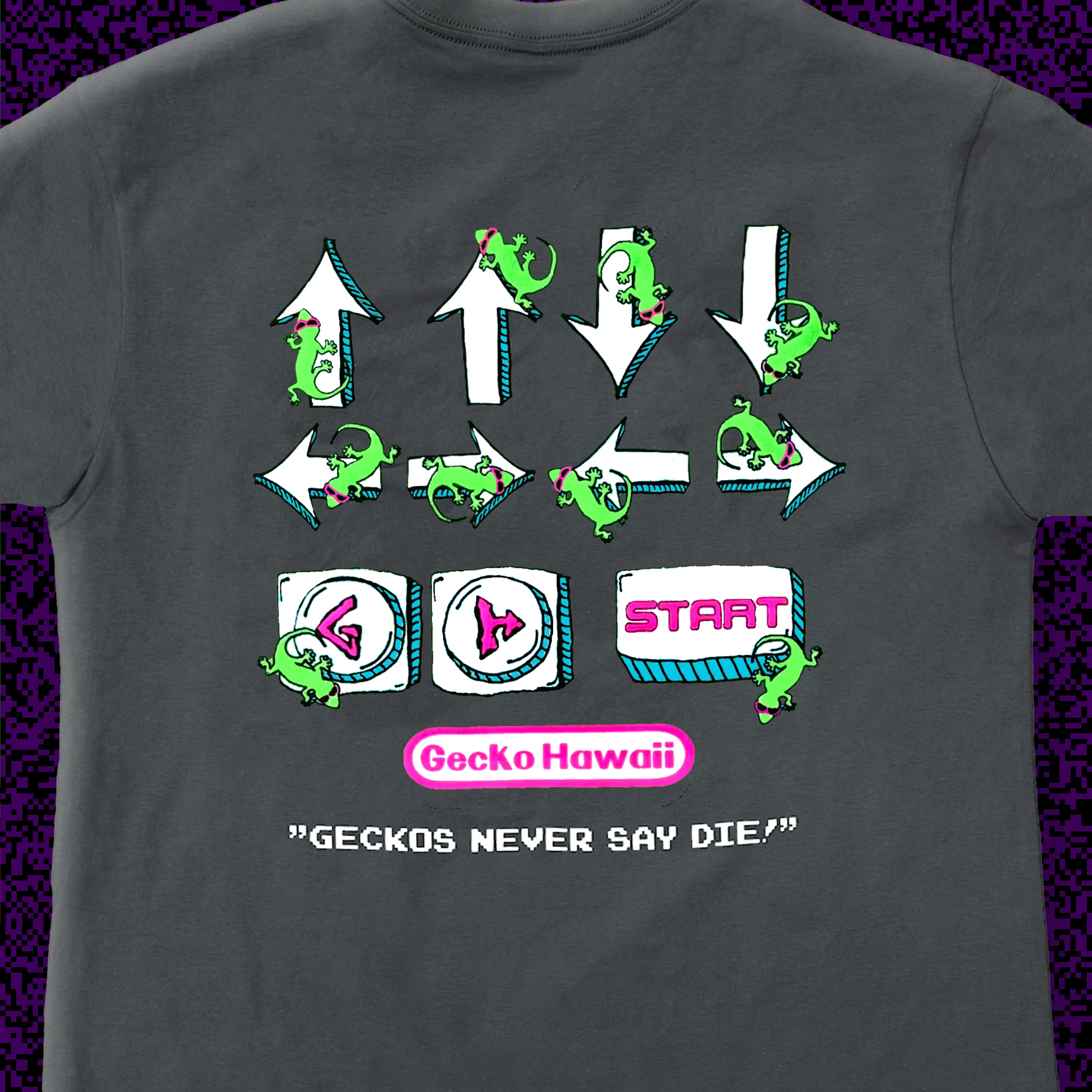1980s Secret Code - Retro Console Grey Cotton Tee - Image 5