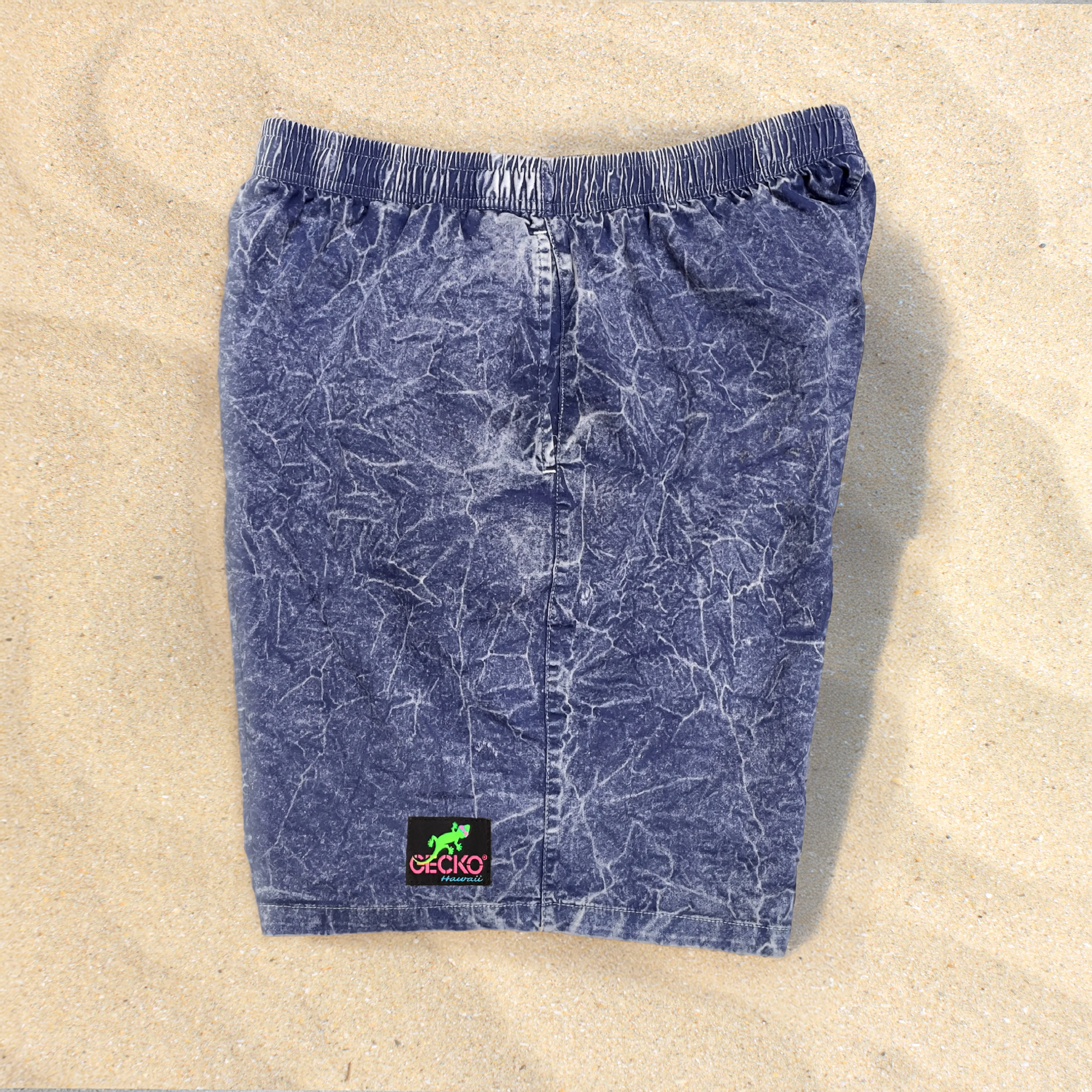 1980's Limited Surfer Style Purple Acid Wash Cotton Shorts - Image 2