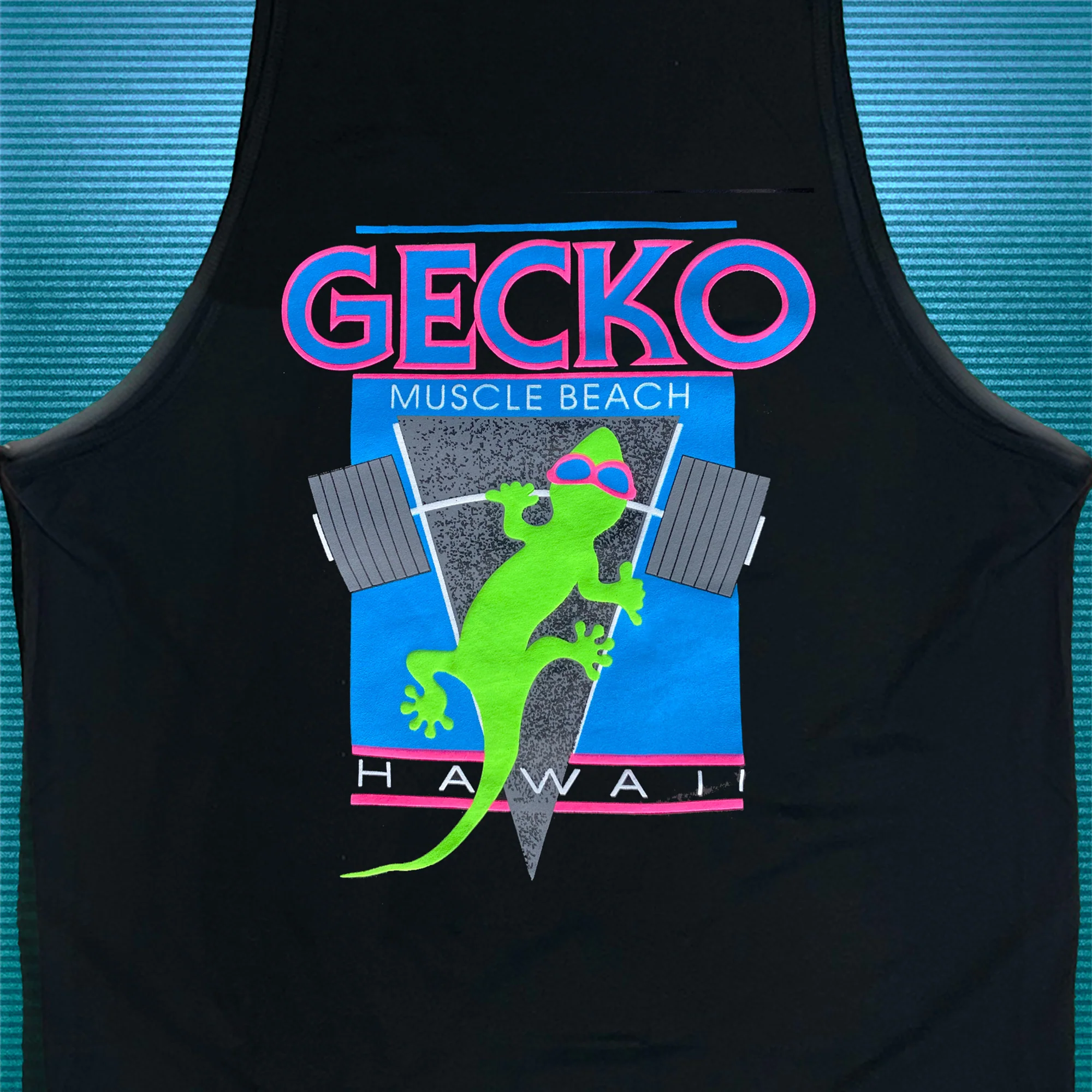 1987 Original Gecko Muscle Beach Black Tank - Image 3