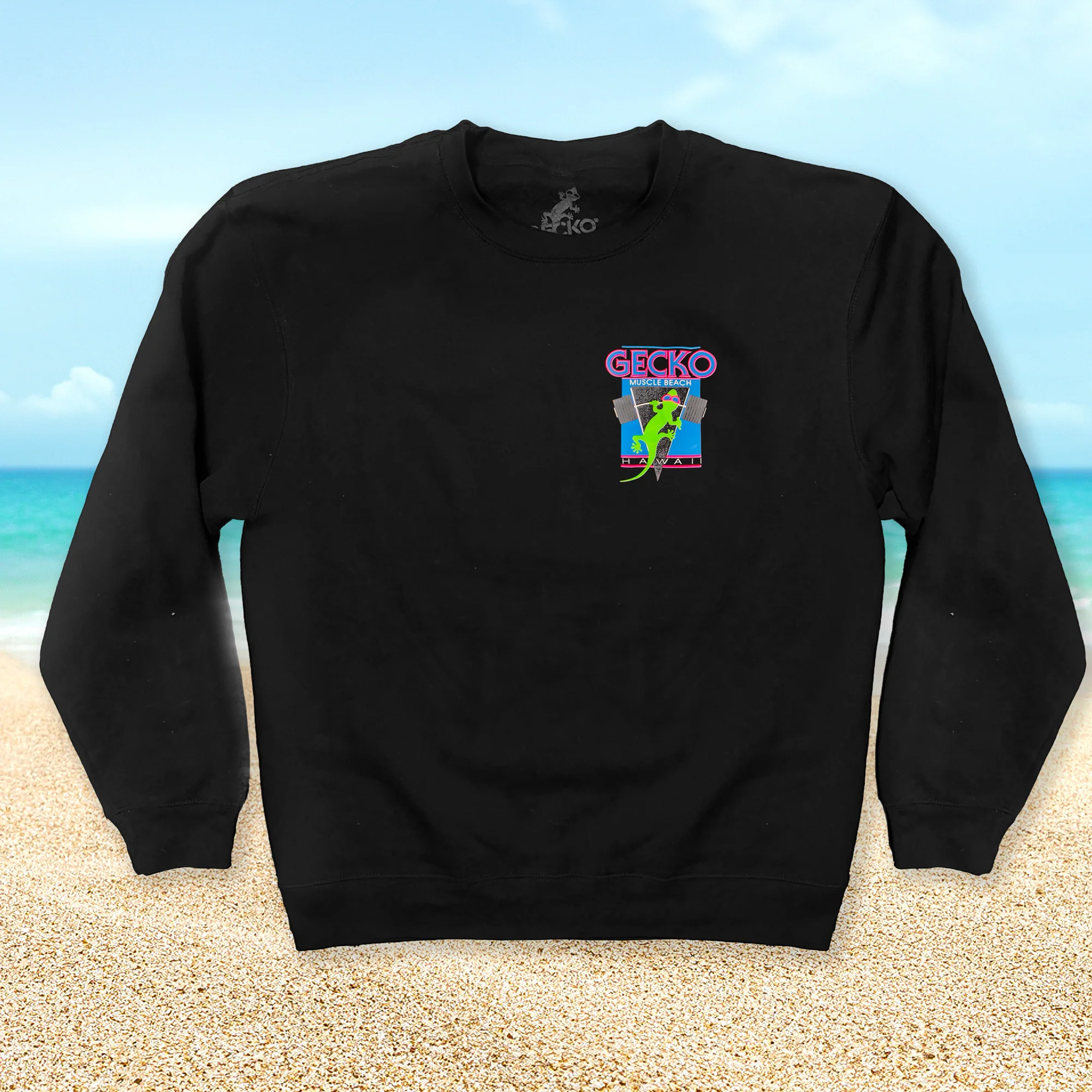 1987 Retro Crew Sweatshirt Re-Issue - Gecko Muscle Beach - Image 2