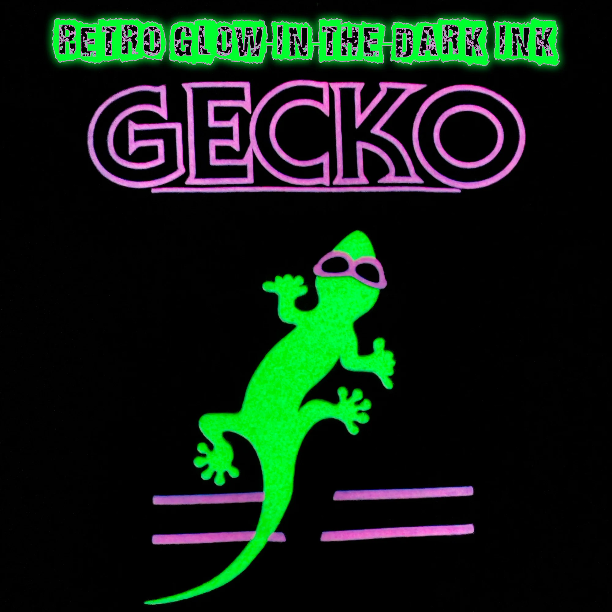 Gecko Muscle Beach Black Cotton Tee - Image 4