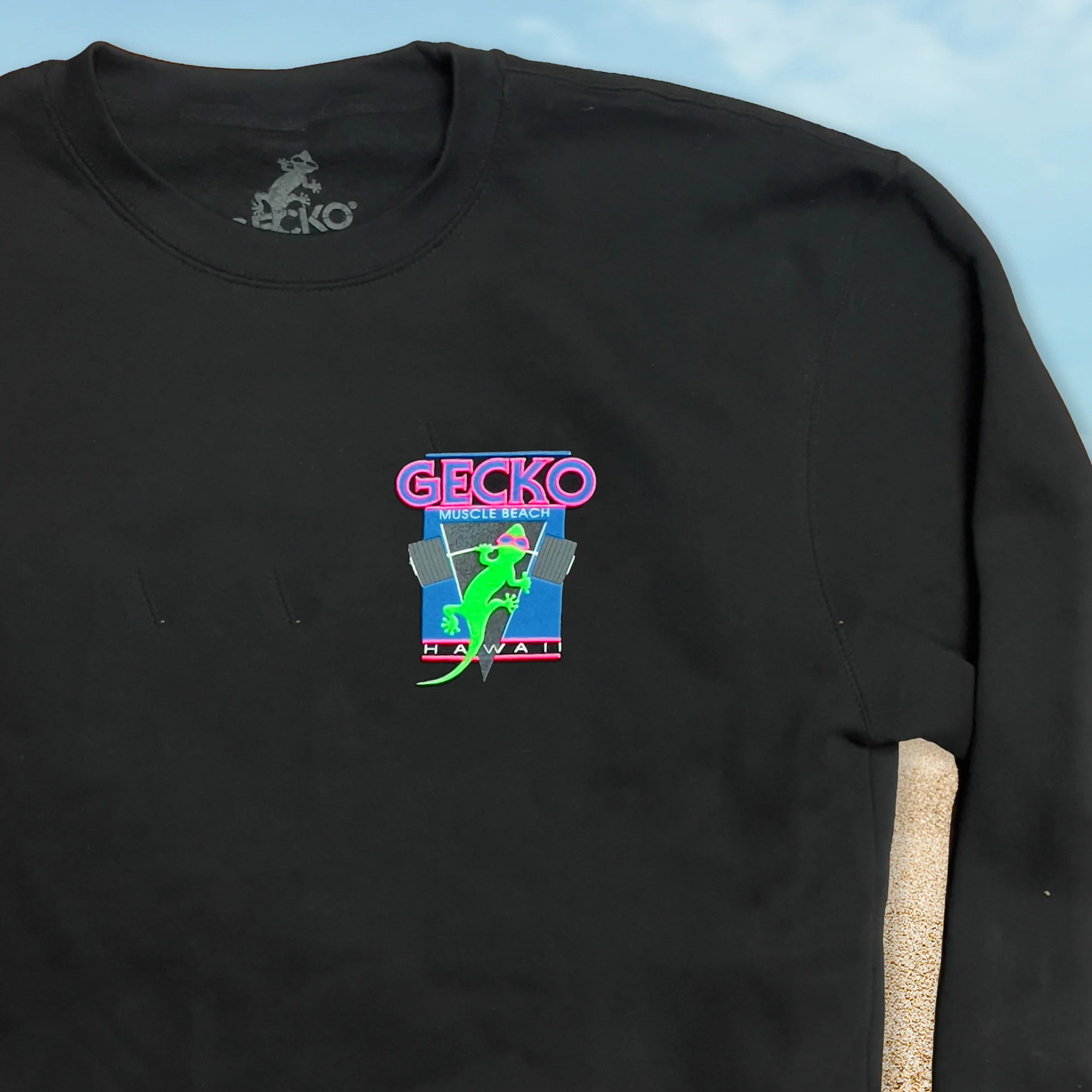 1987 Retro Crew Sweatshirt Re-Issue - Gecko Muscle Beach - Image 4