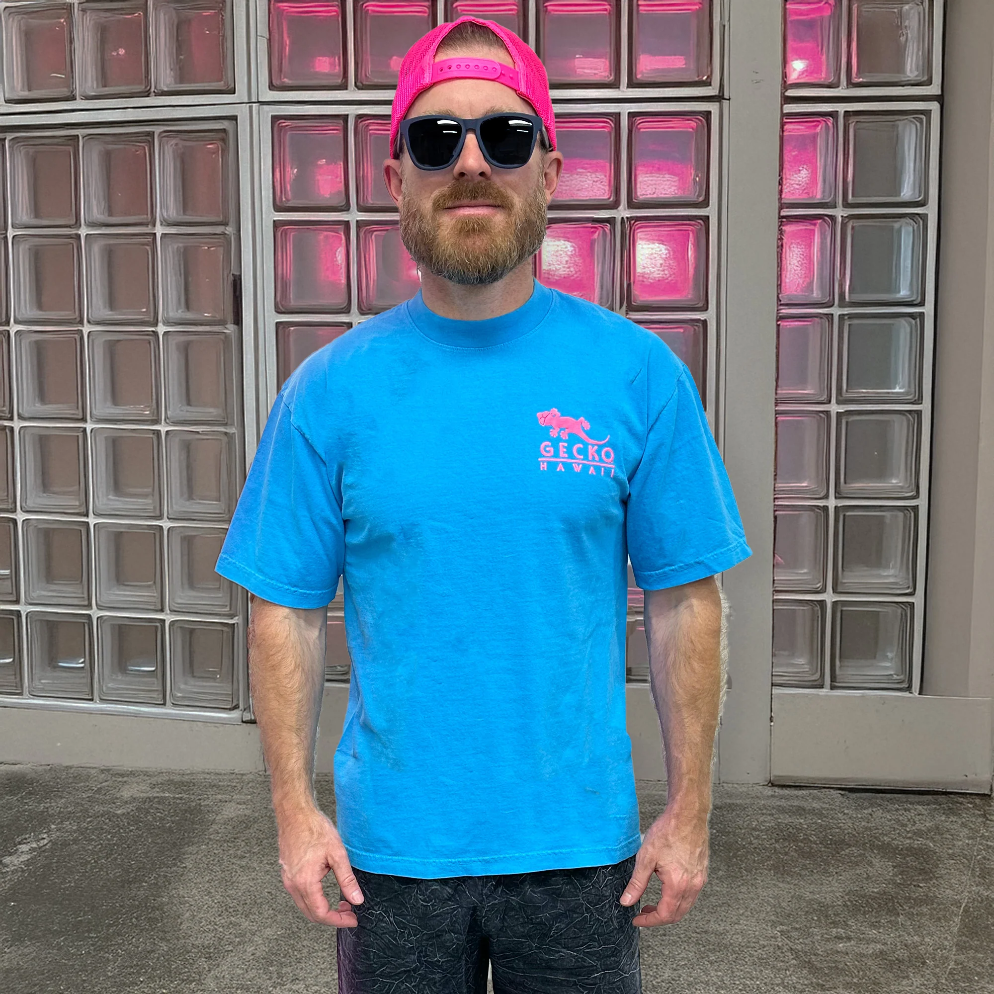 1988 Gecko Blends V2 - Neon Blue Tee - Image 2