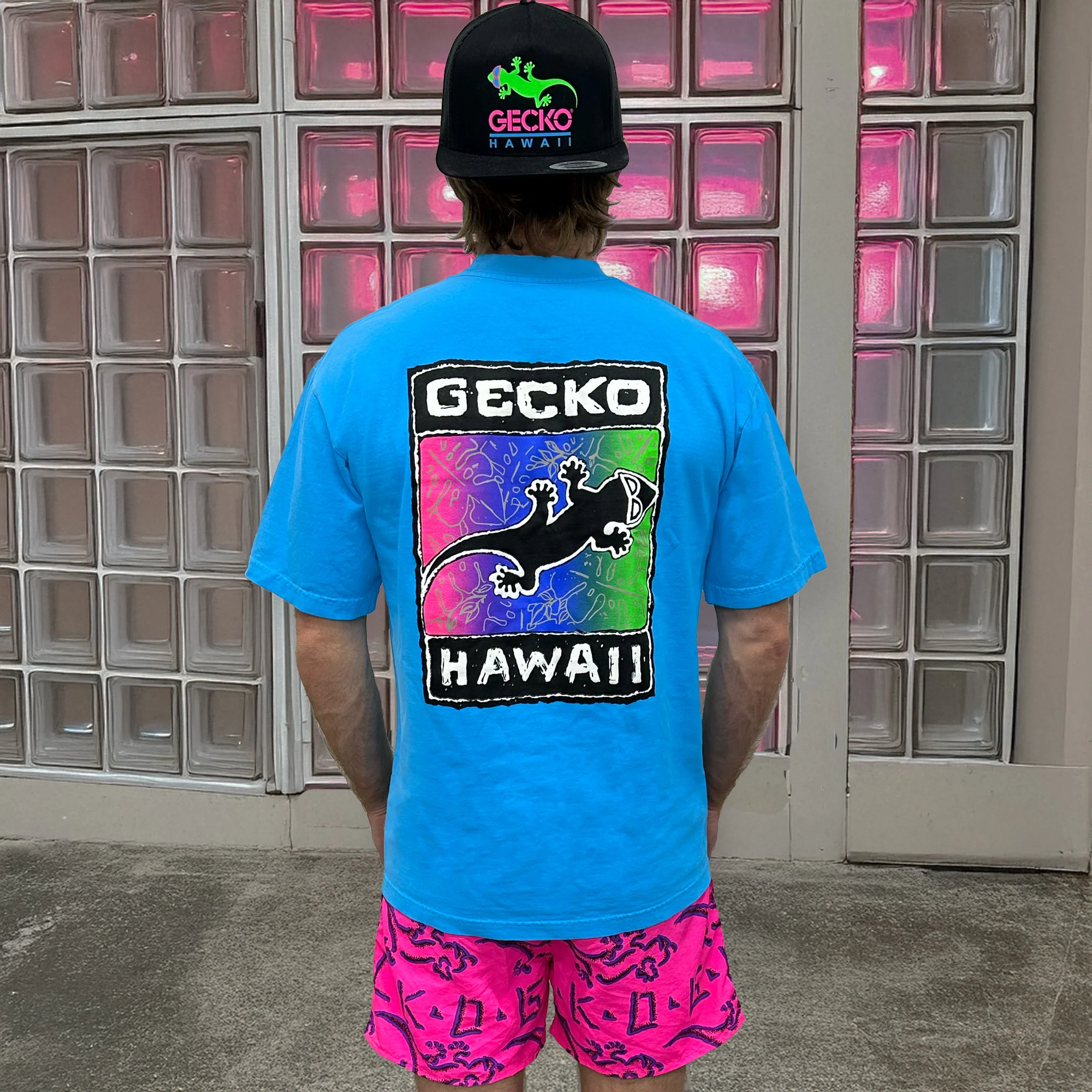 1988 Gecko Blends V2 - Neon Blue Tee - Image 3