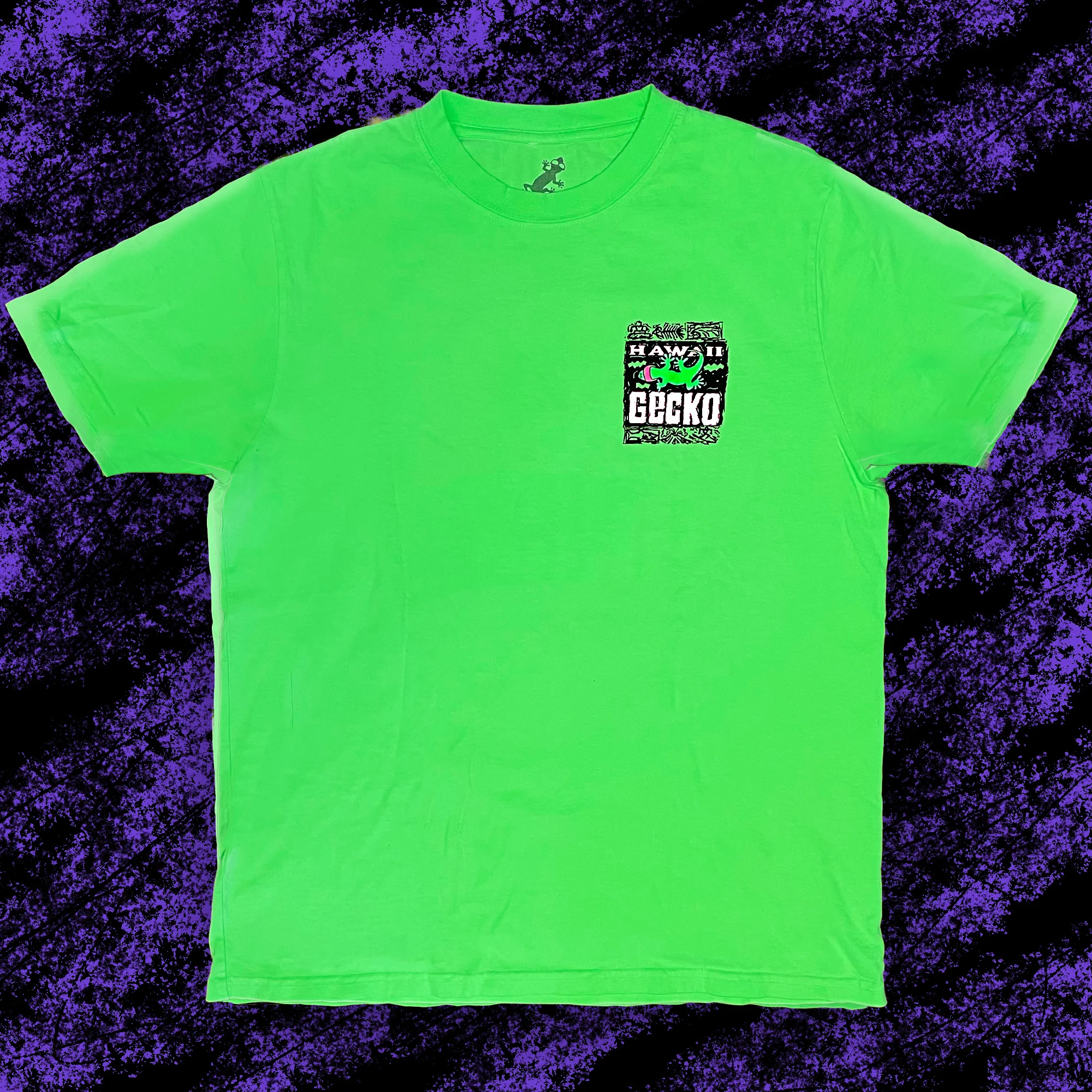 1988 Gecko Bootleg - 1980's Neon Green Tee - Image 2
