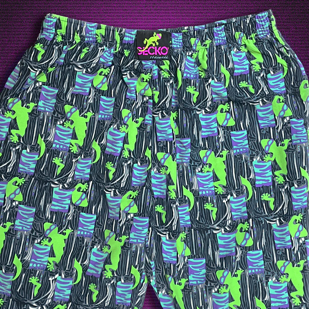 1988 Gecko Jungle Beach Pants - Jade/Purple - Image 4