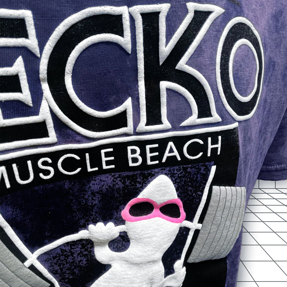 1988 Gecko Muscle Beach - Secret Colorway Acid Wash Tee - Image 8