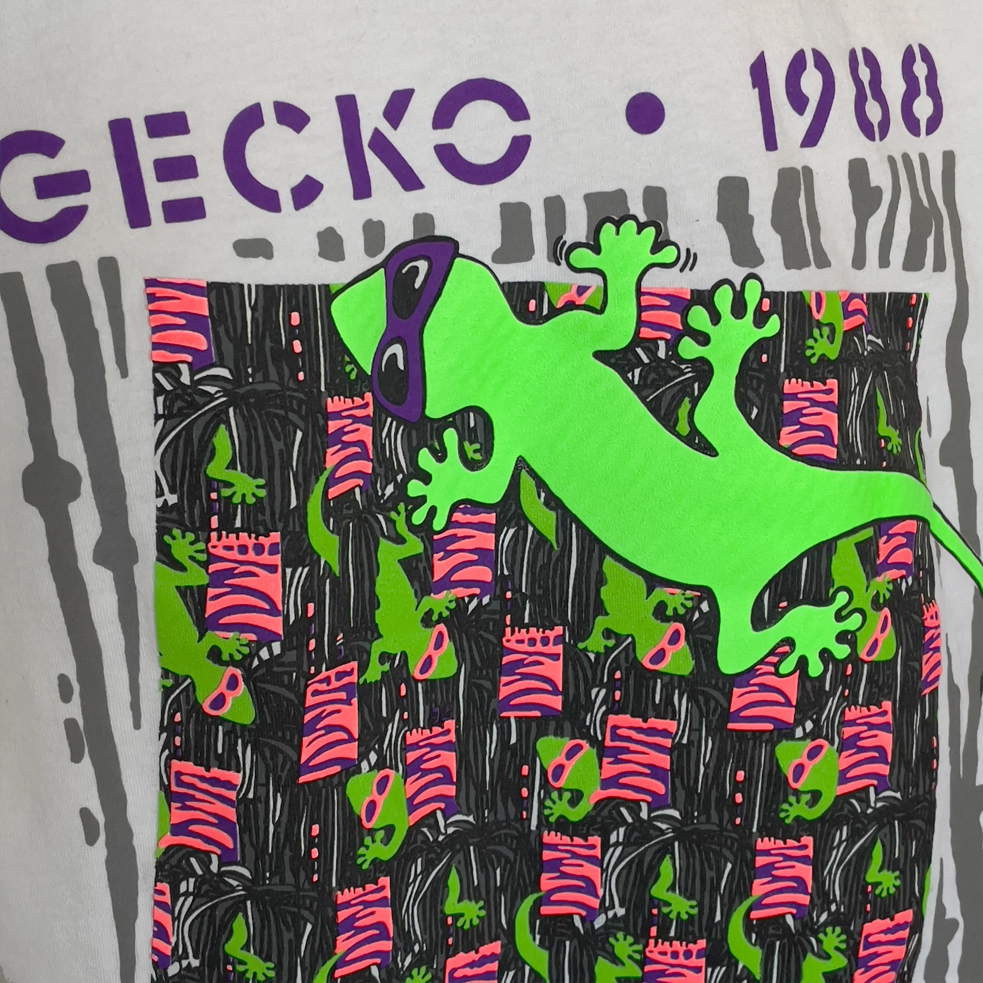 1988 Gecko Snapshot - Black/Orange White Tee - Image 4