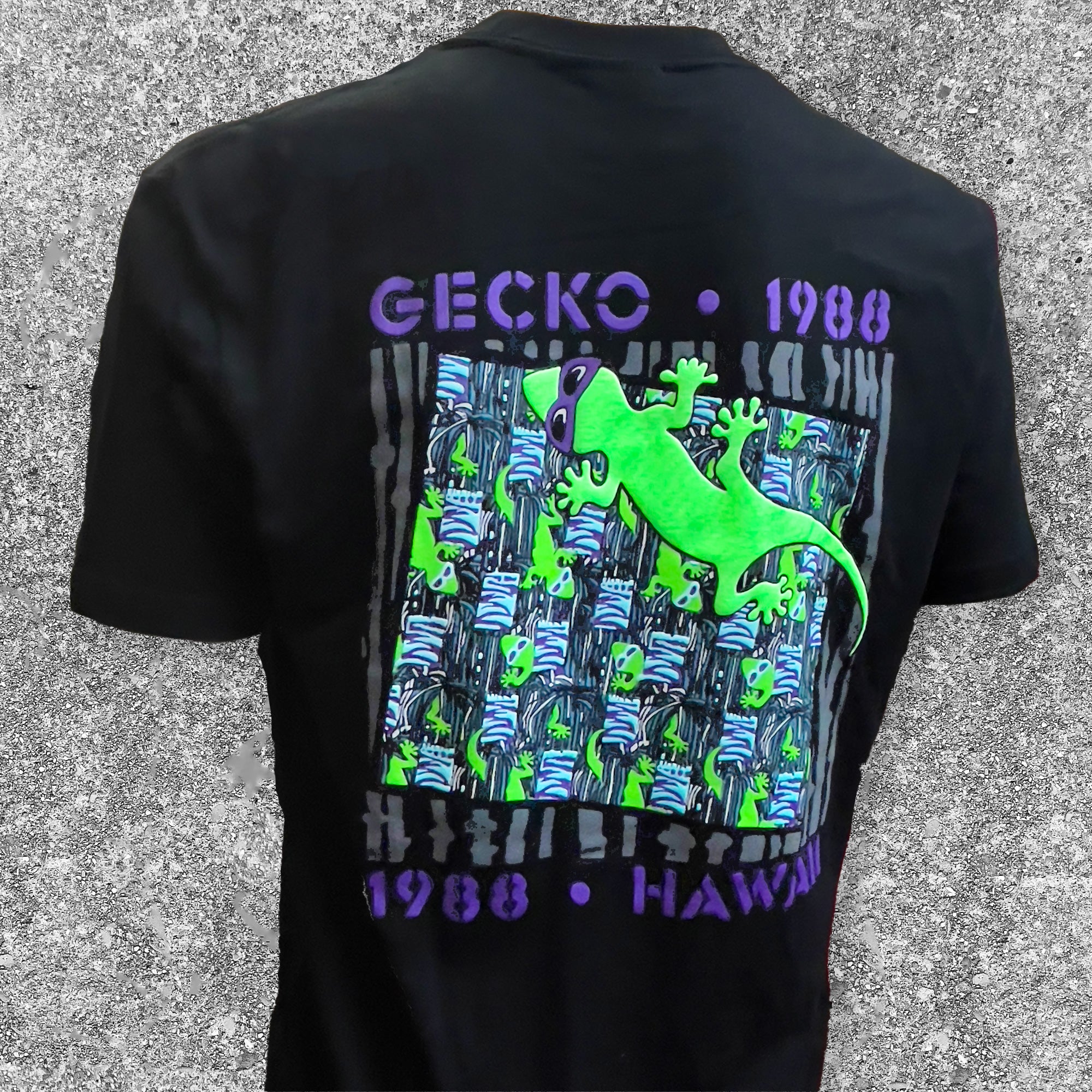 1988 Gecko Snapshot - Jade/Purple Black Tee - Image 4