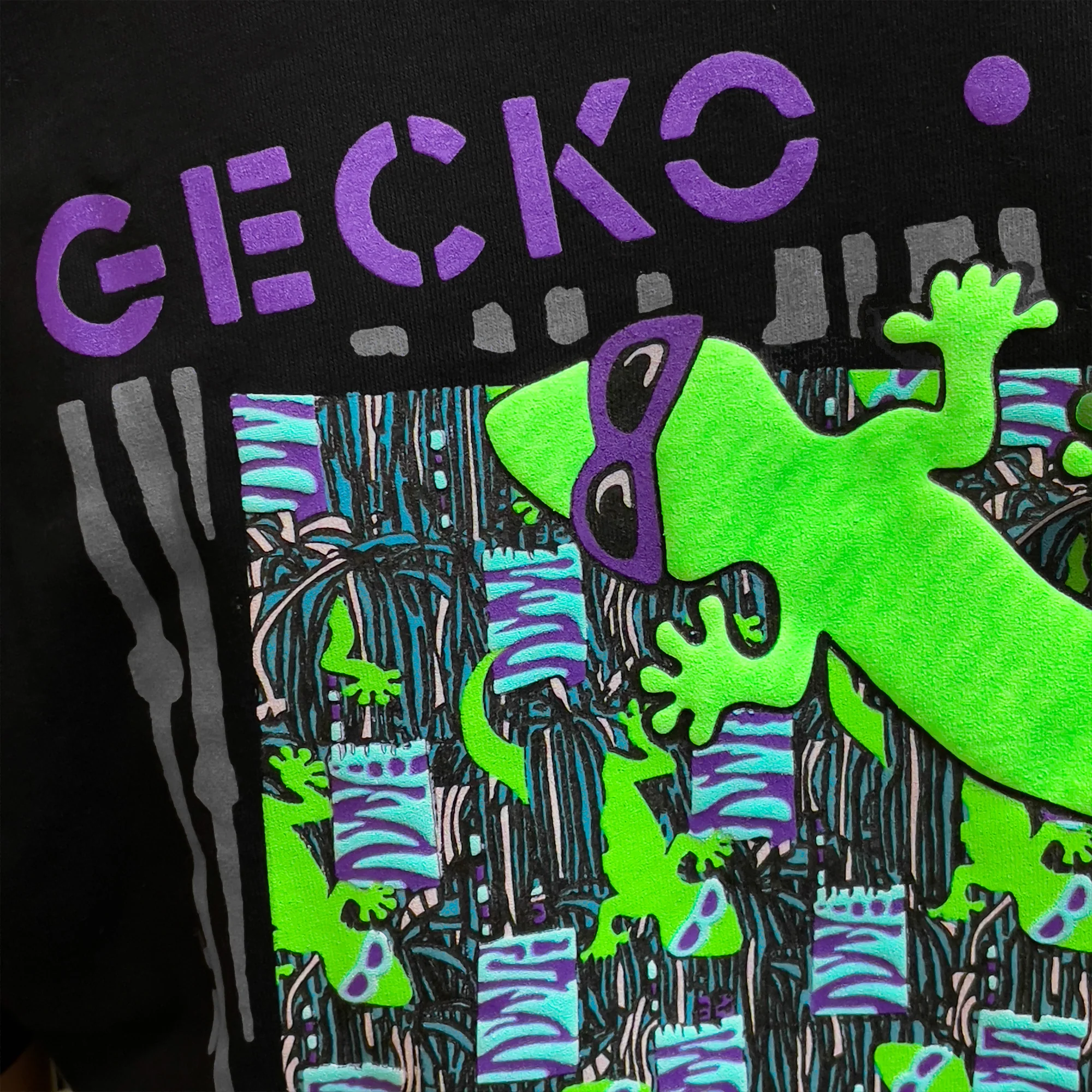 1988 Gecko Snapshot - Jade/Purple Black Tee - Image 3