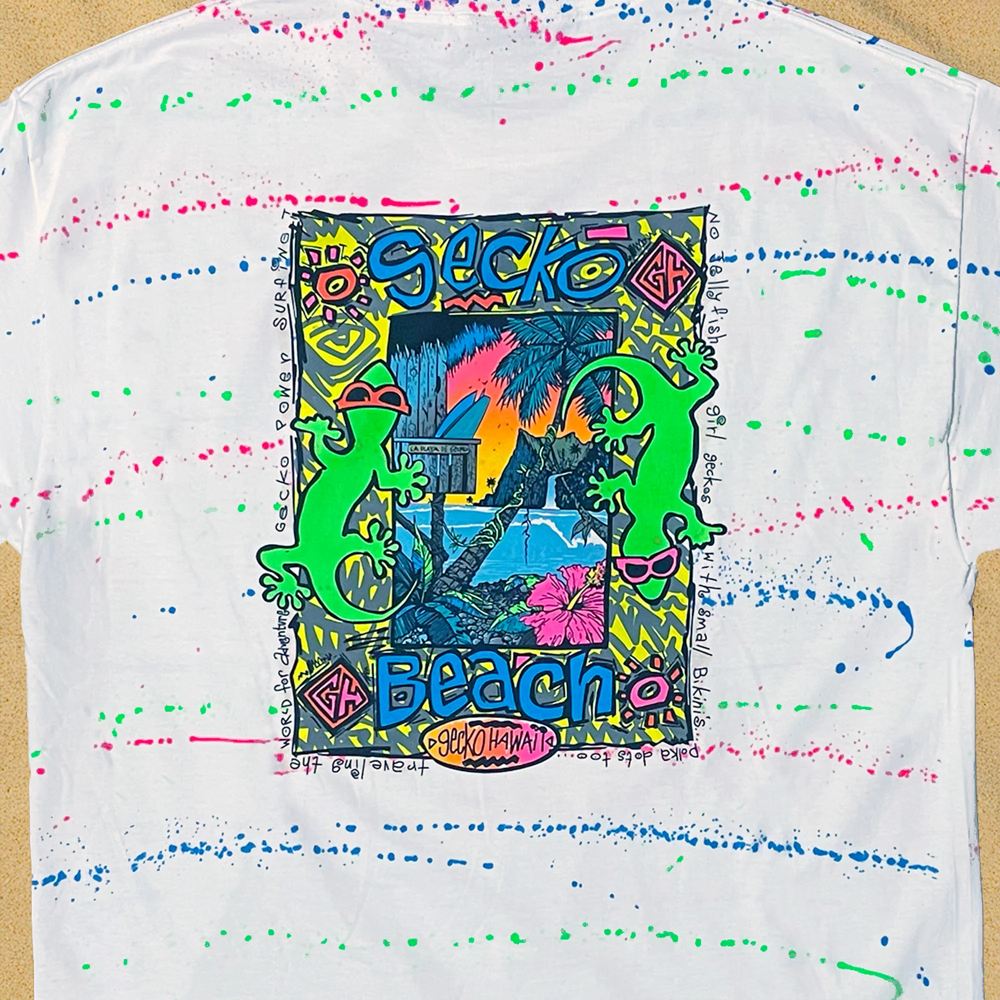 1989 Gecko Beach - Experimental 1989 Hand Painted Splatter - Image 5