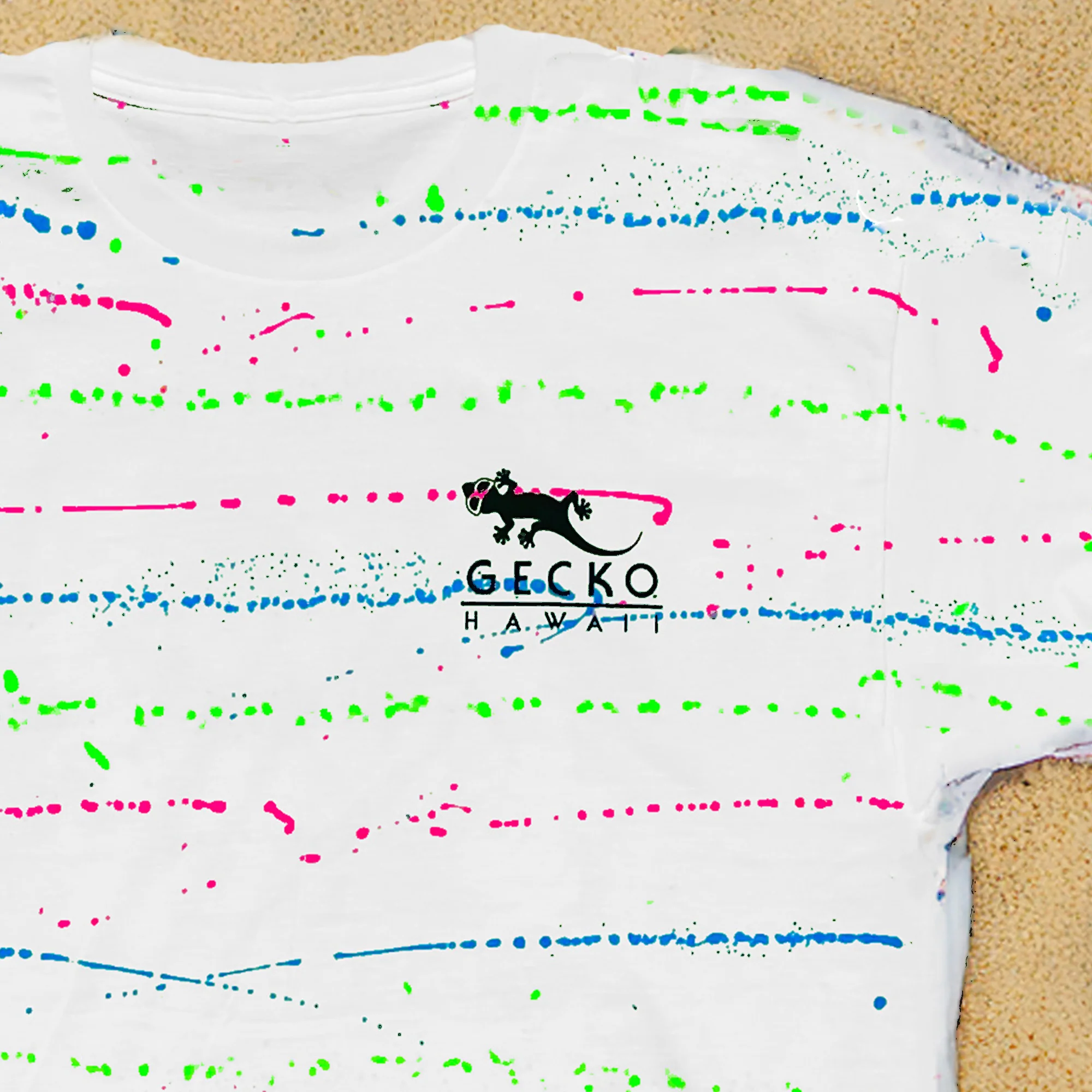 1989 Gecko Beach - Experimental 1989 Hand Painted Splatter - Image 6