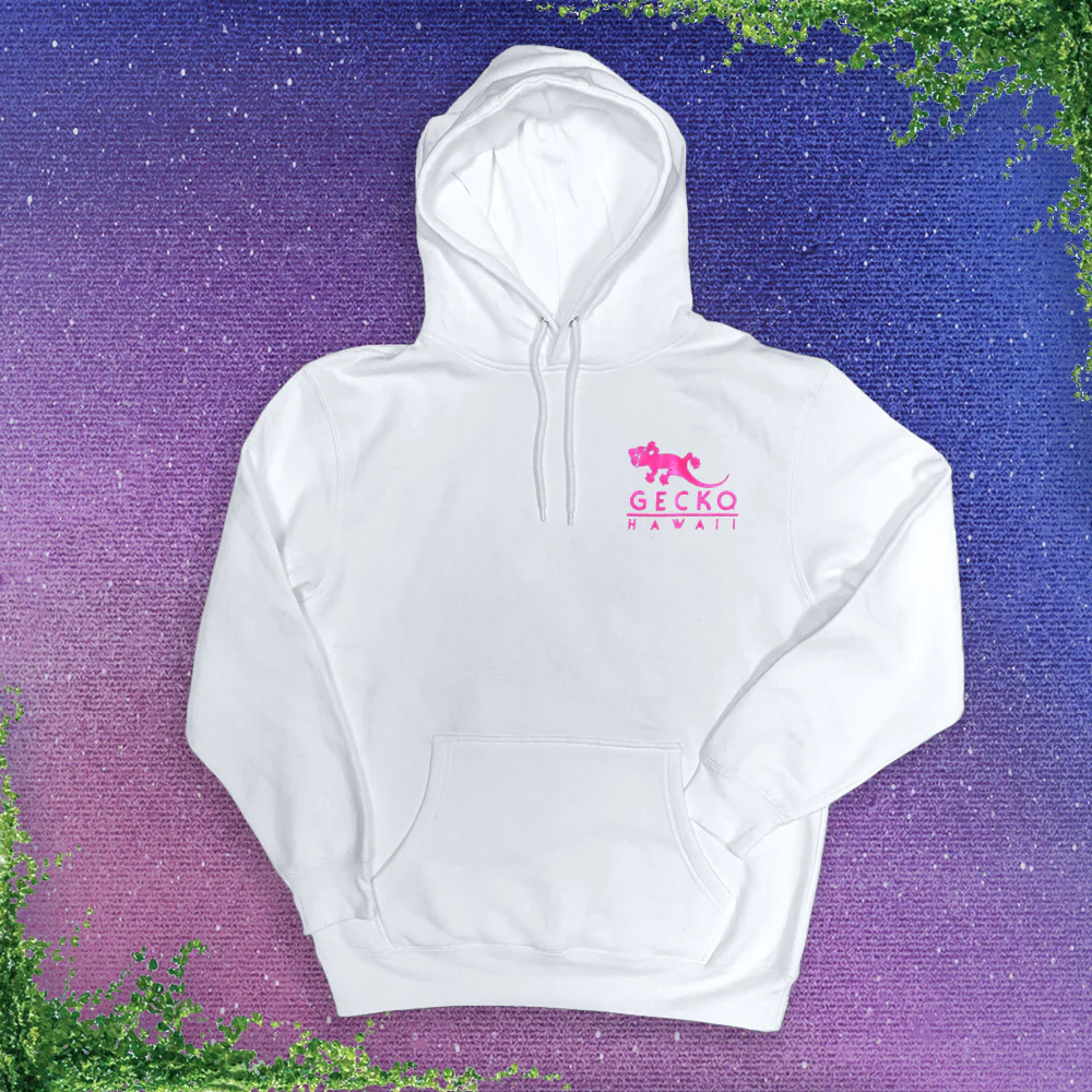 1989 Gecko Island Treasure White Hoodie - Image 2
