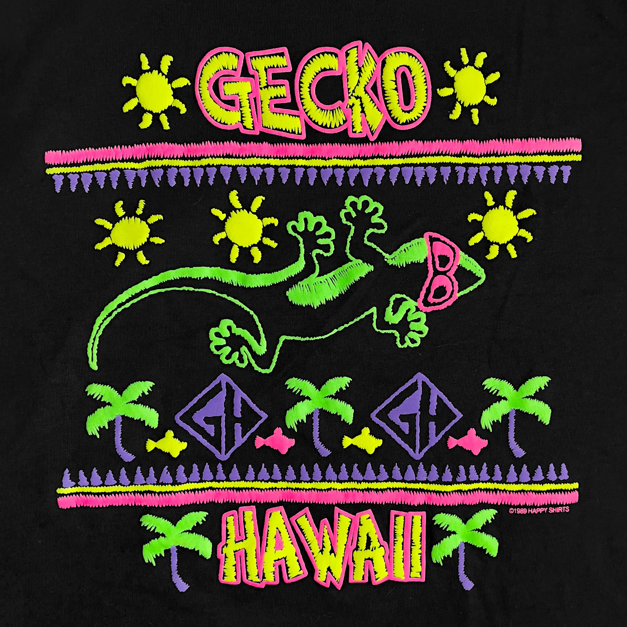 1987 Gecko Stitchwave Black Tee - Featured in Stranger Things Season 5! - Image 4