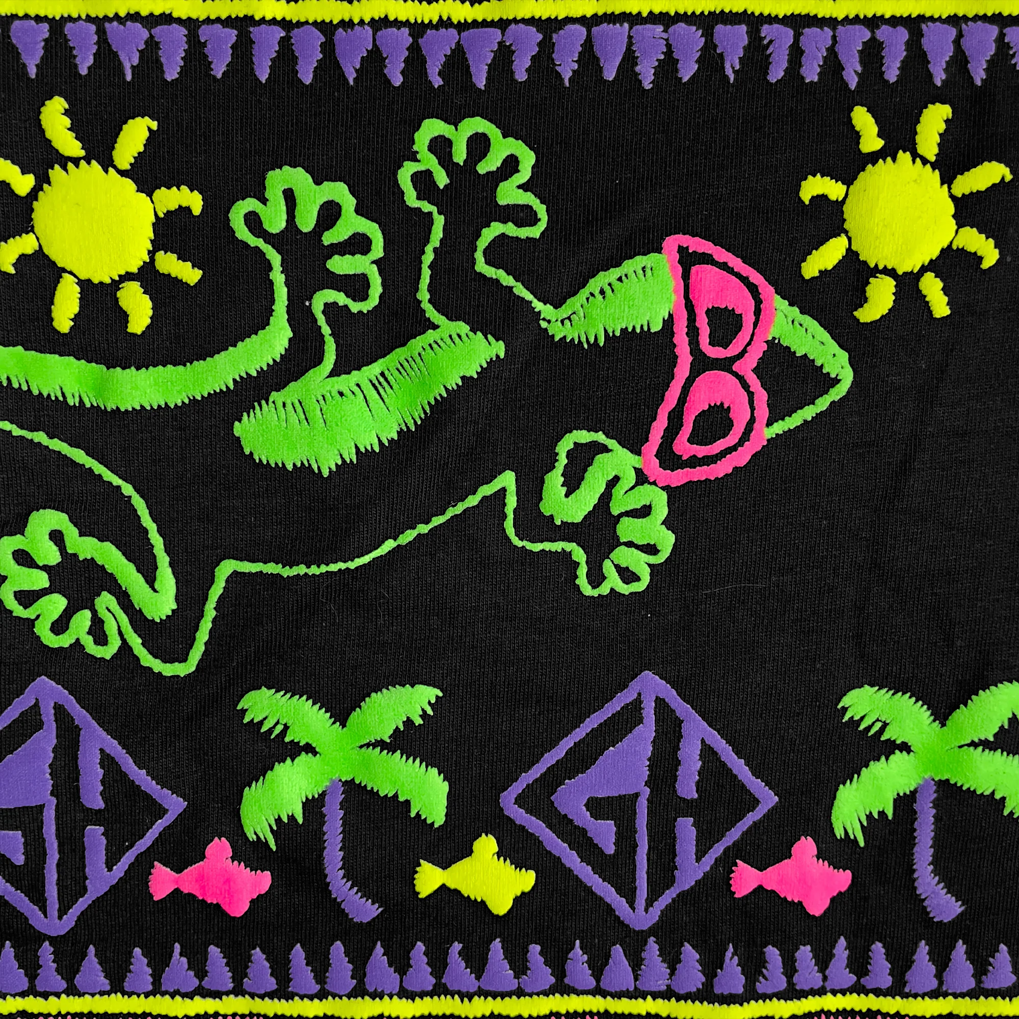1987 Gecko Stitchwave Black Tee - Featured in Stranger Things Season 5! - Image 6