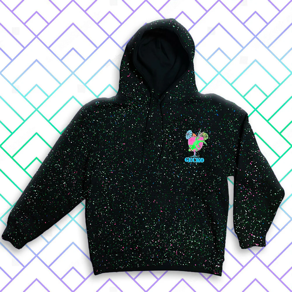 1989 Glow-In-The-Dark Splatter Hoodie - Gecko Cocktail Club - Image 3