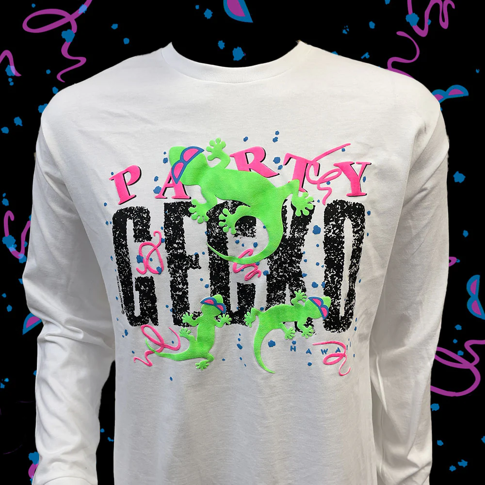 1989 Party Gecko White Long Sleeve - Image 5