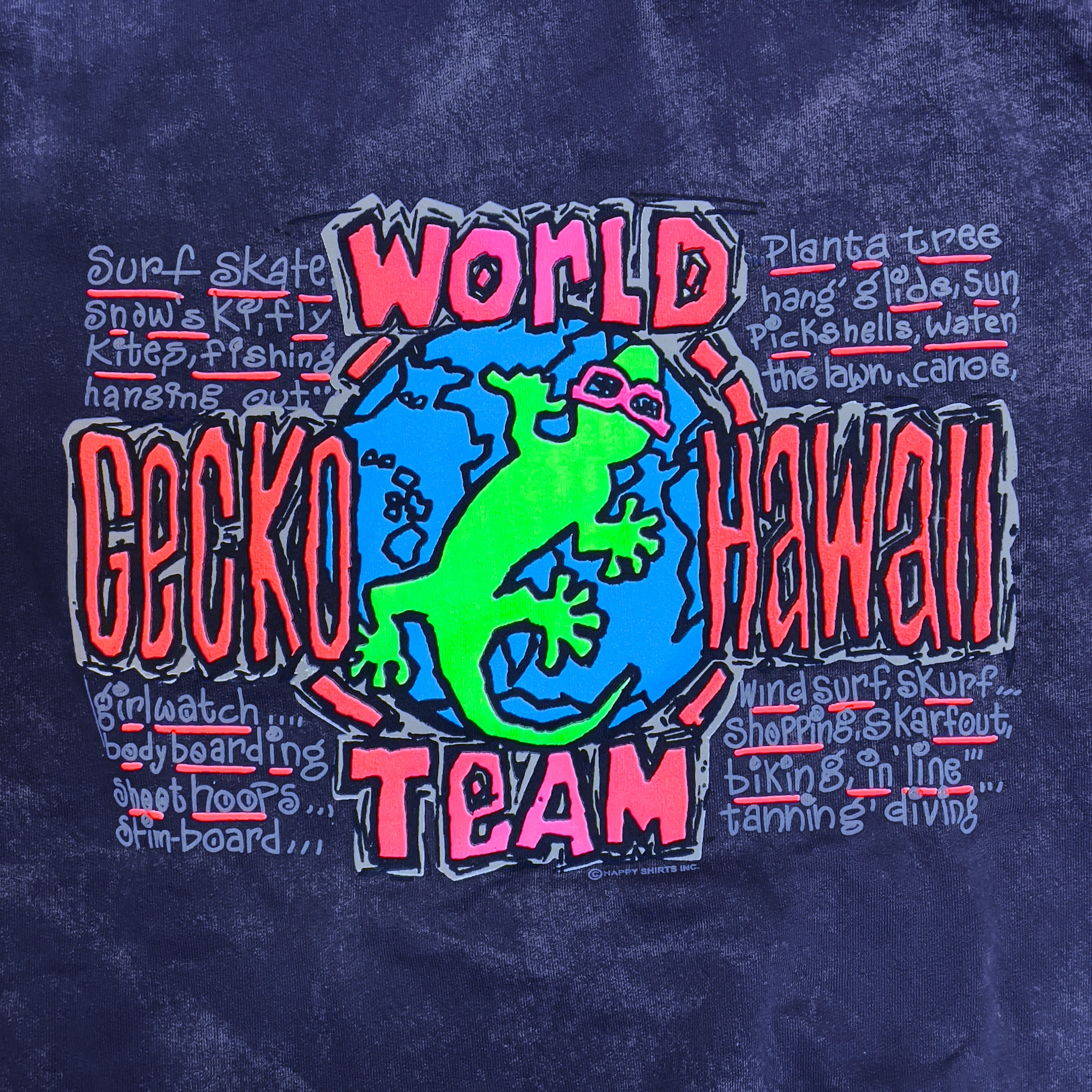1989 Purple Acid Wash Gecko World Hoodie - Image 3
