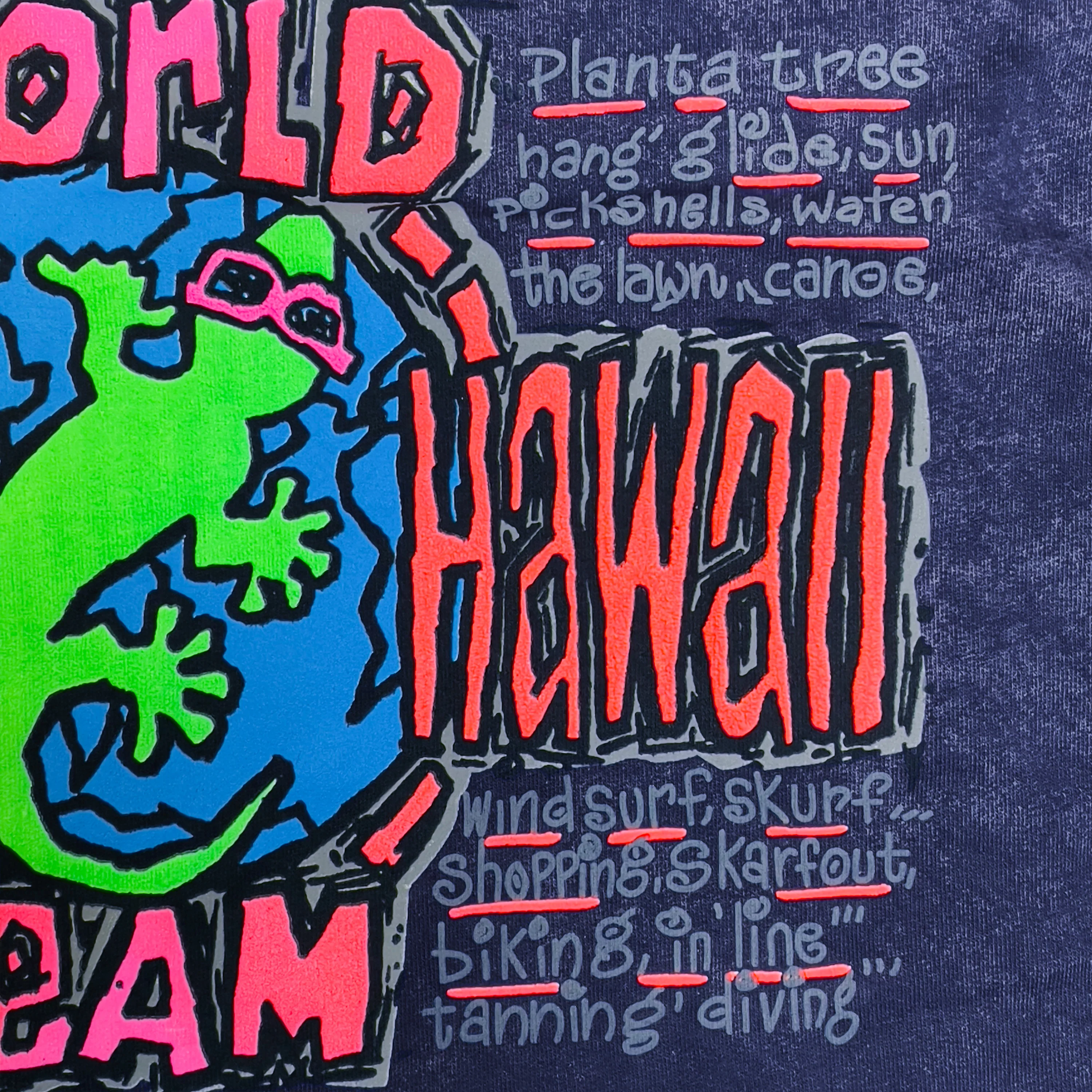1989 Purple Acid Wash Gecko World Hoodie - Image 8