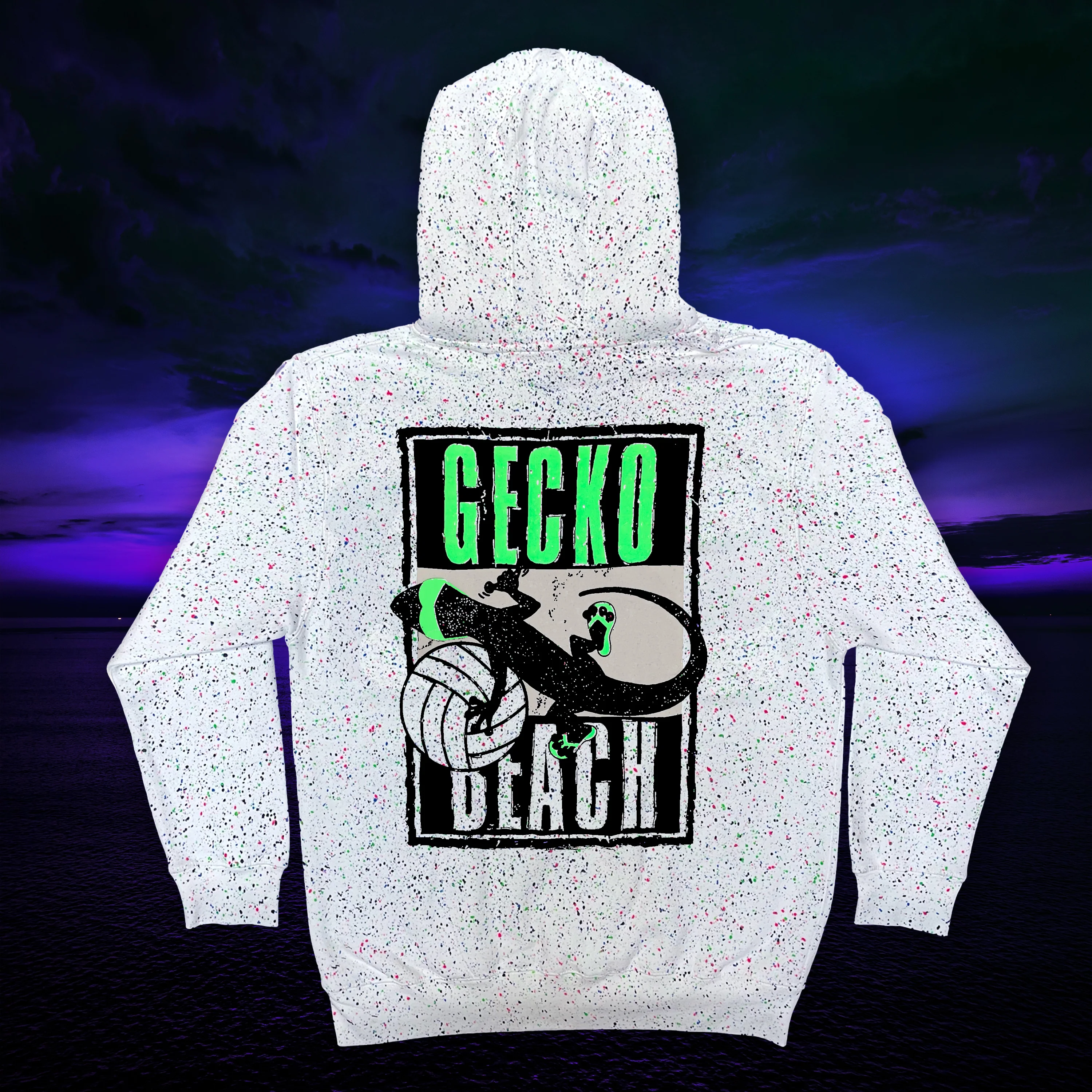 1989 Renegade Beach - Gecko Splatter Hoodie
