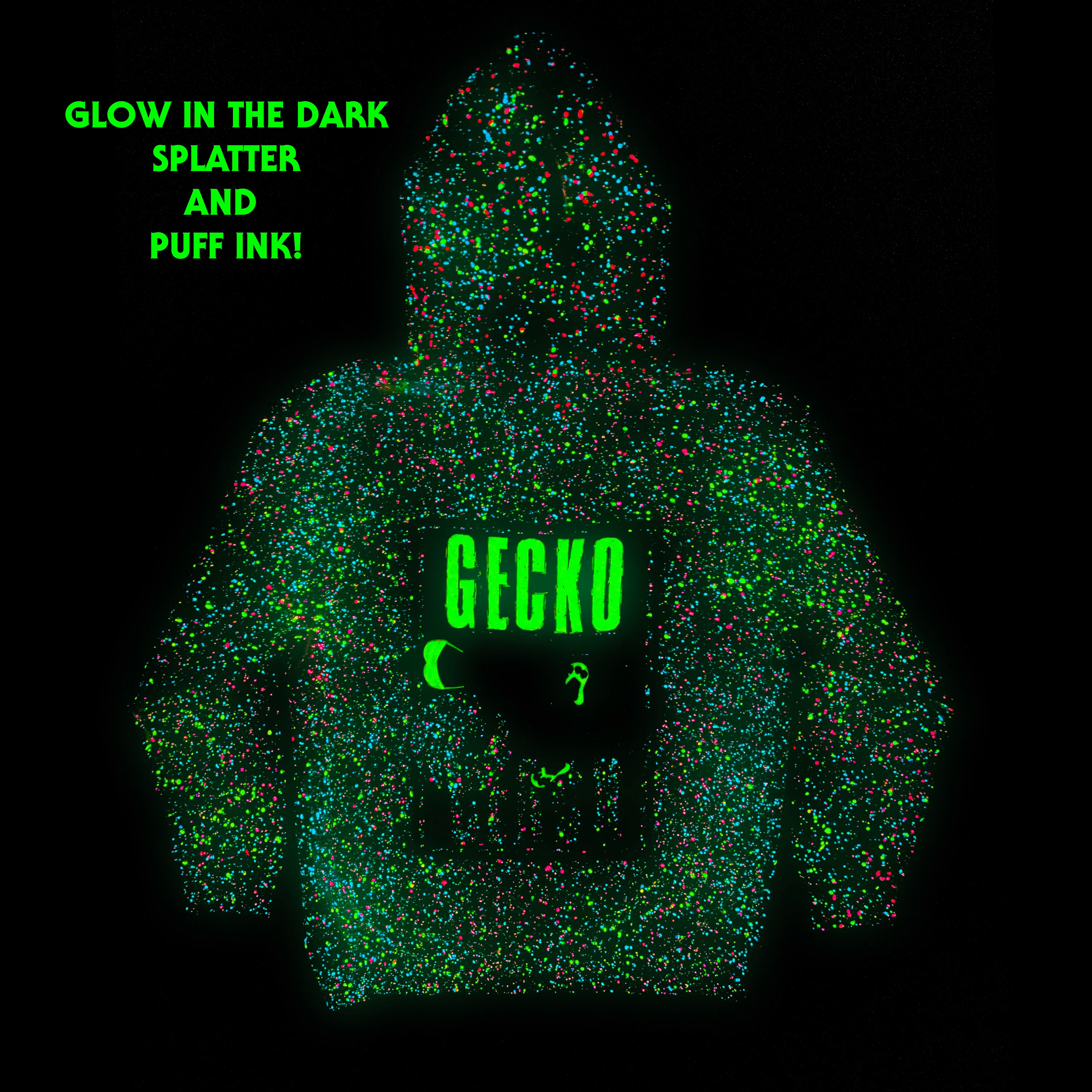 1989 Renegade Beach - Gecko Splatter Hoodie - Image 2