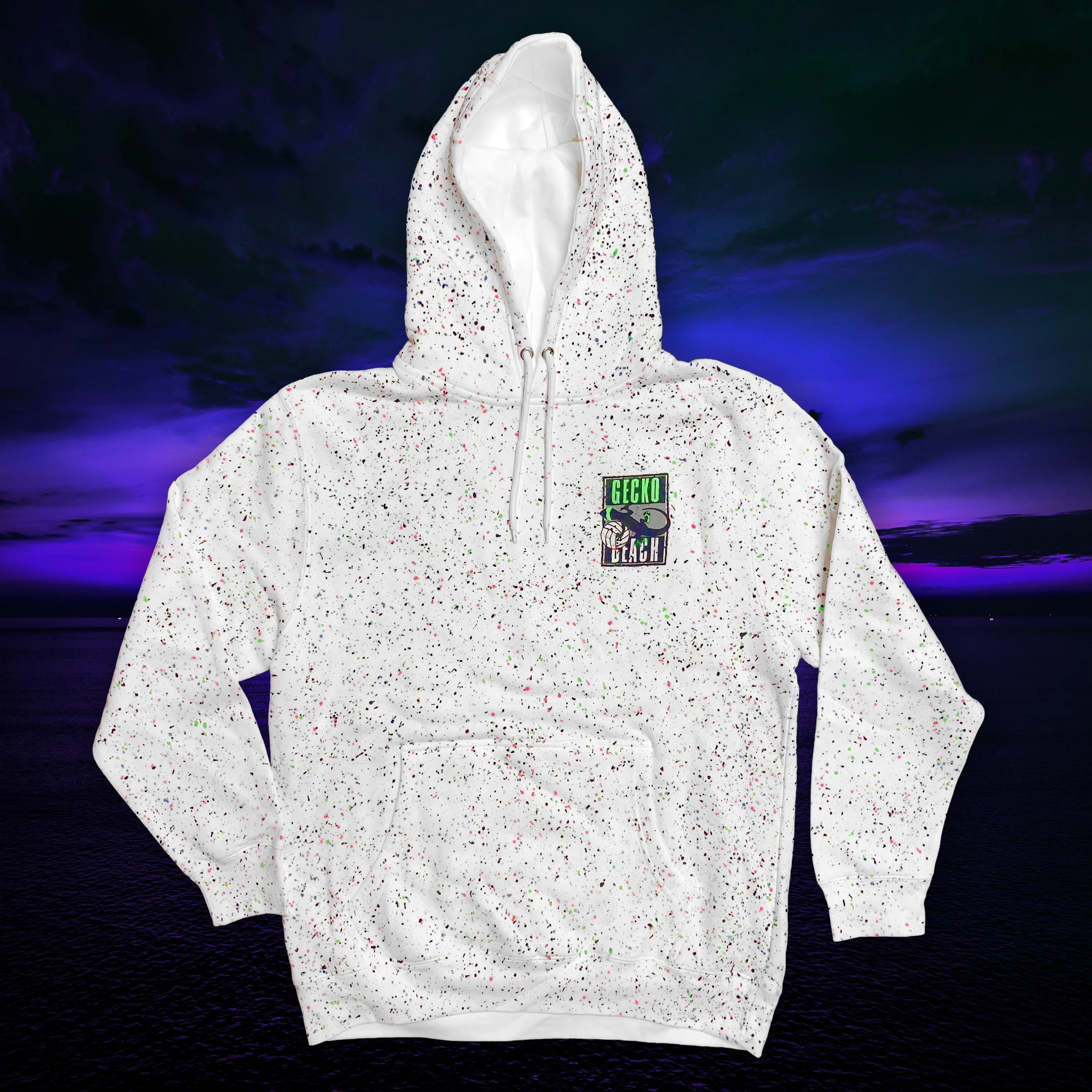 1989 Renegade Beach - Gecko Splatter Hoodie - Image 3