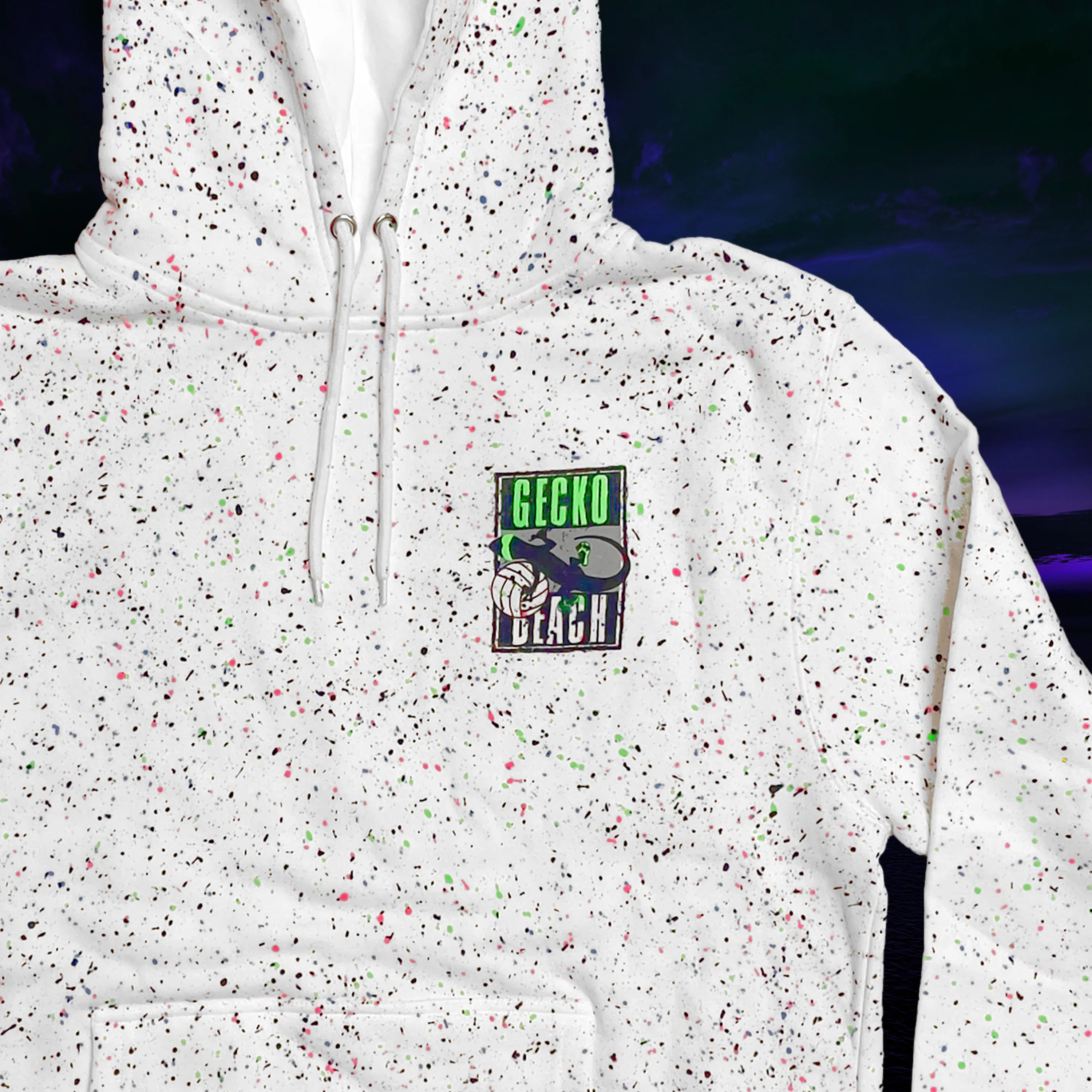 1989 Renegade Beach - Gecko Splatter Hoodie - Image 4