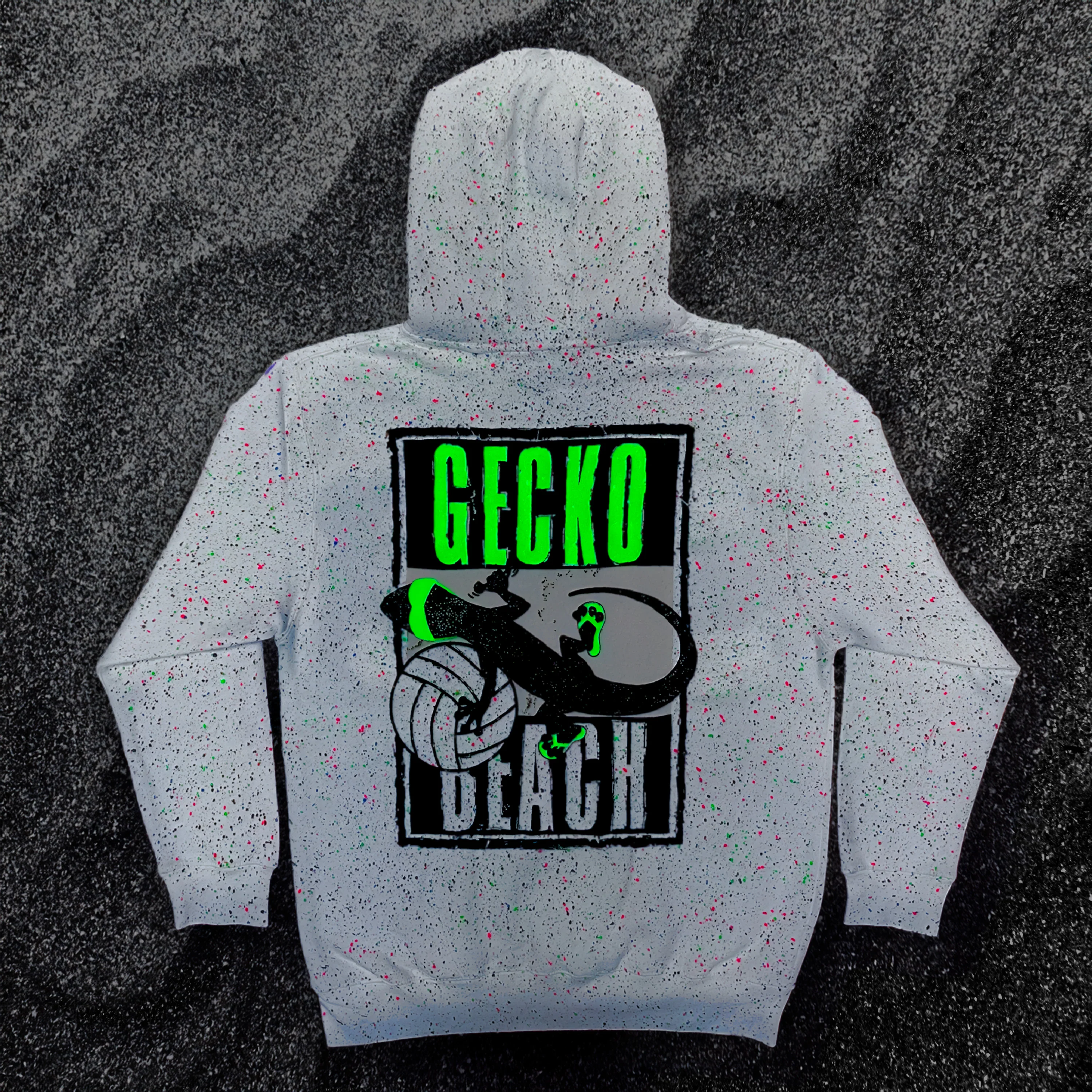 1989 Renegade Beach - Gecko Splatter Hoodie - Image 6