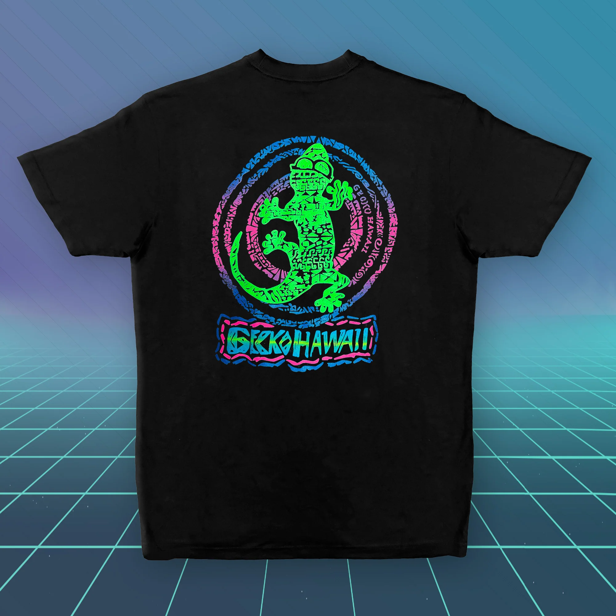 Gecko Time Tunnel Black T-Shirt
