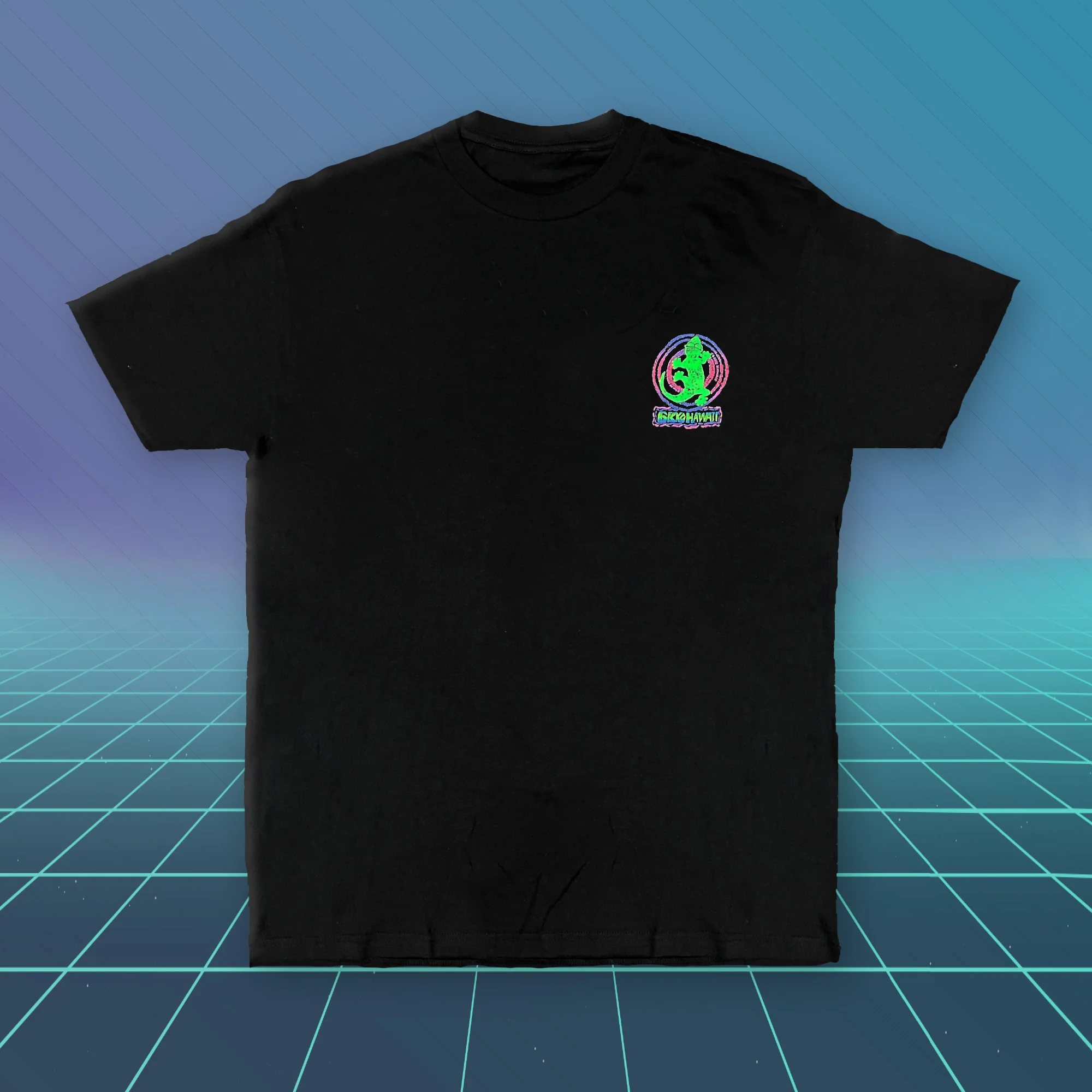 Gecko Time Tunnel Black T-Shirt - Image 2
