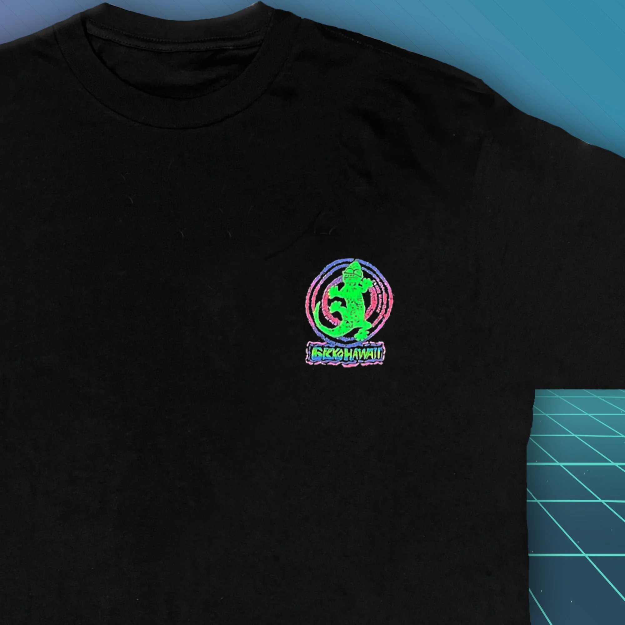Gecko Time Tunnel Black T-Shirt - Image 5