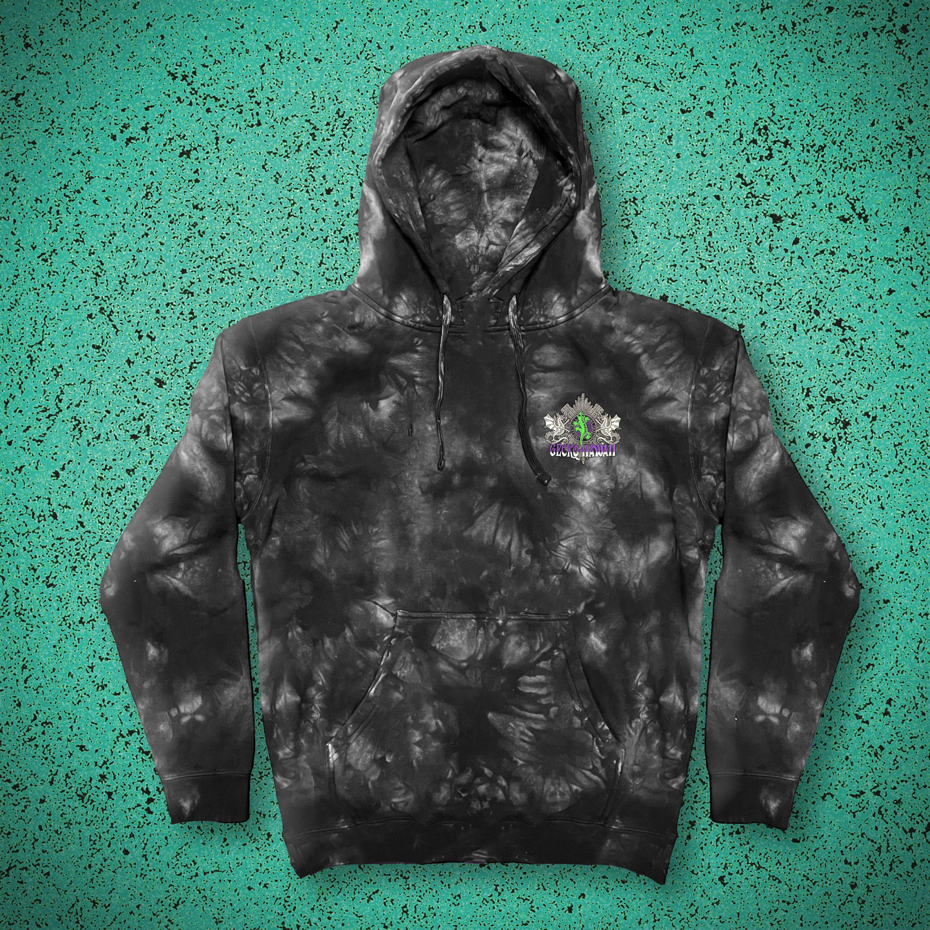 1996 Double Dragon - Black Tie Dye Hoodie - Image 3