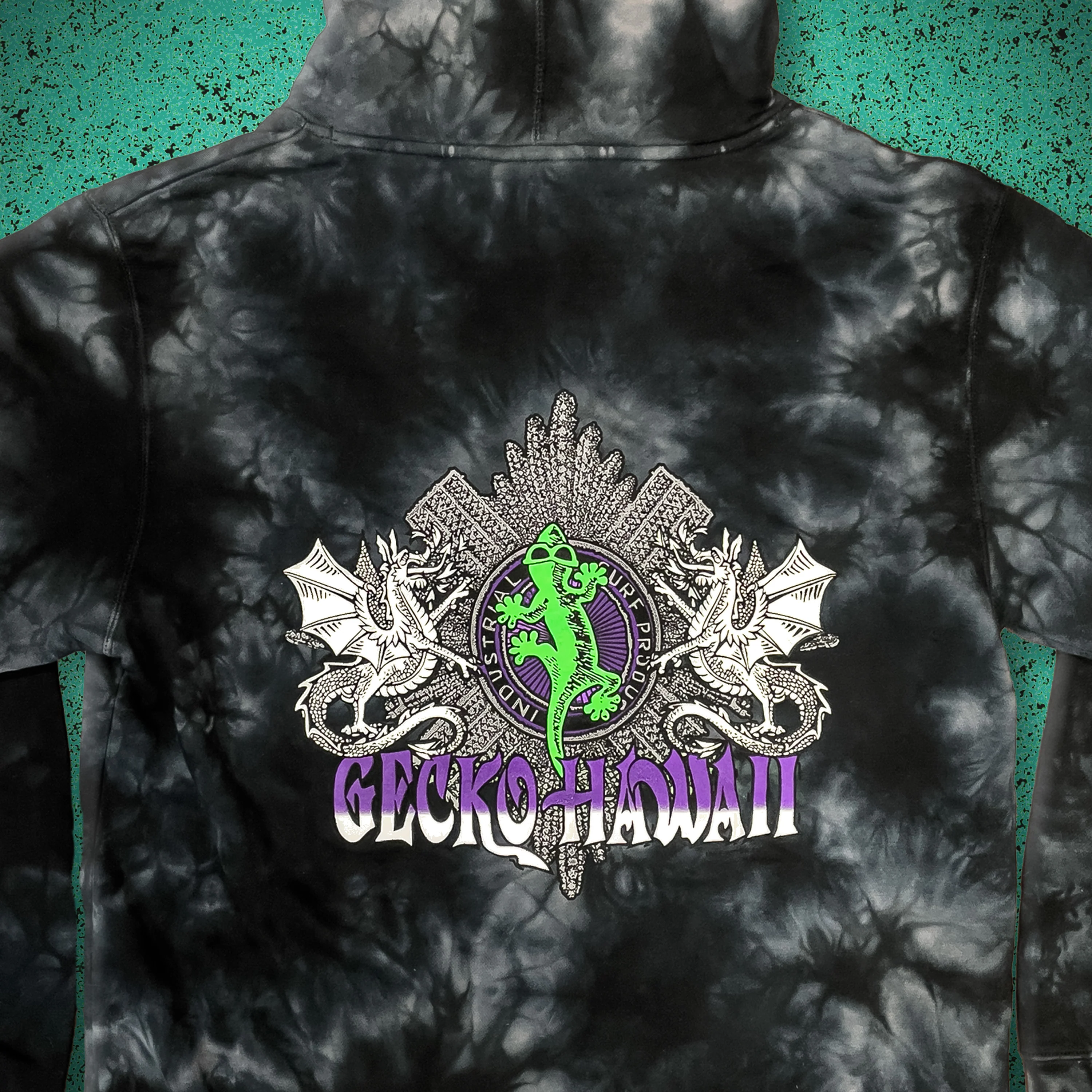 1996 Double Dragon - Black Tie Dye Hoodie - Image 4