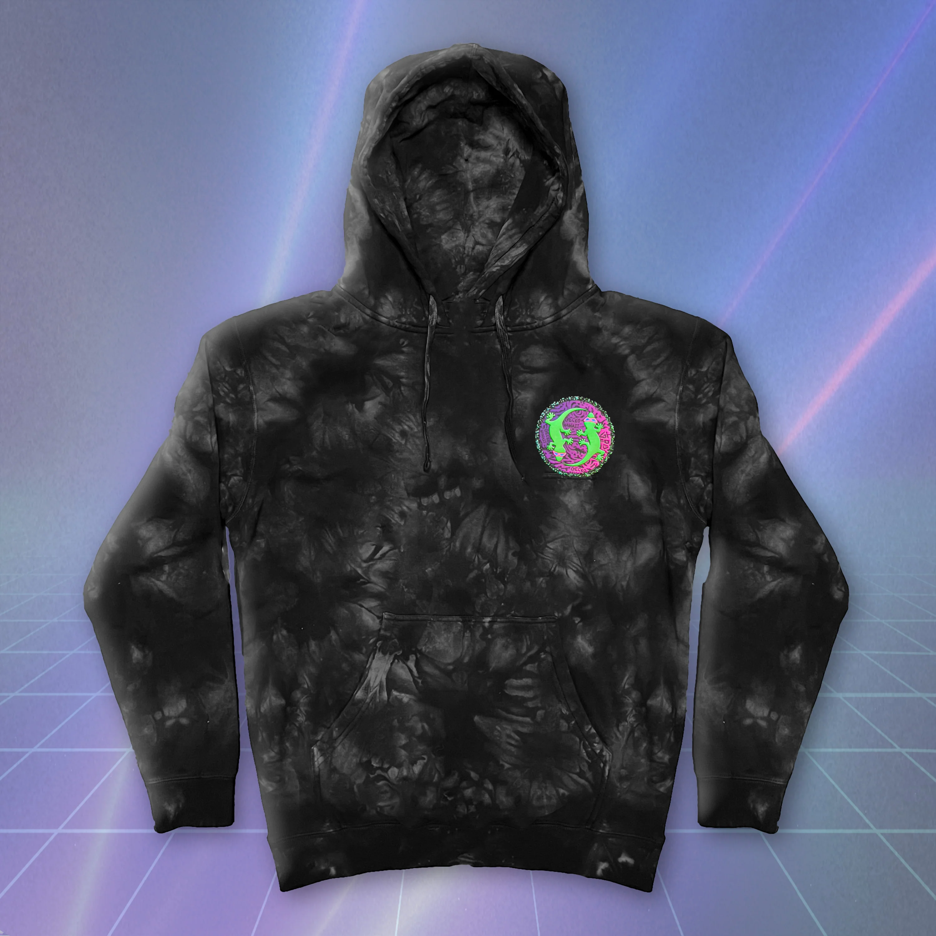 Aloha Arcade Black Tie-Dye Hoodie - Image 2