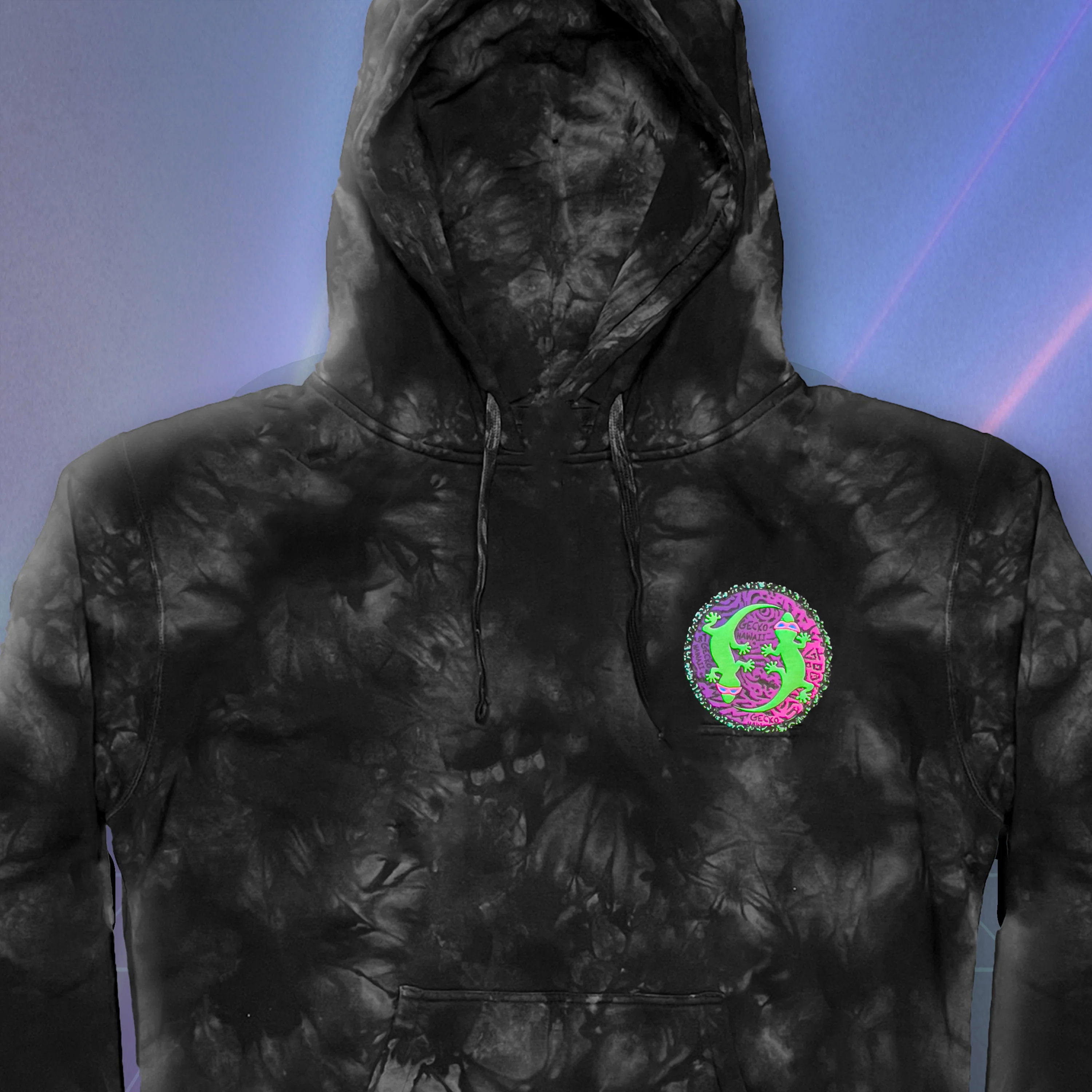 Aloha Arcade Black Tie-Dye Hoodie - Image 3