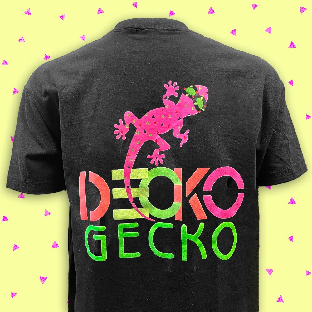 Deco Gecko - Black Tee - Image 4