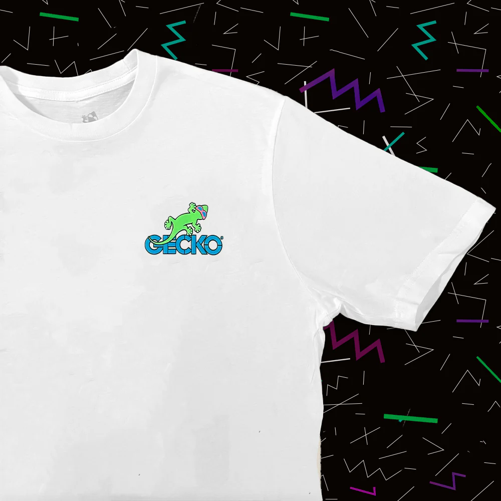Gecko Beach Patrol - White Cotton Tee - Image 2