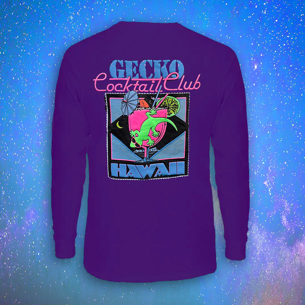 Gecko Cocktail Club Purple Long Sleeve Tee
