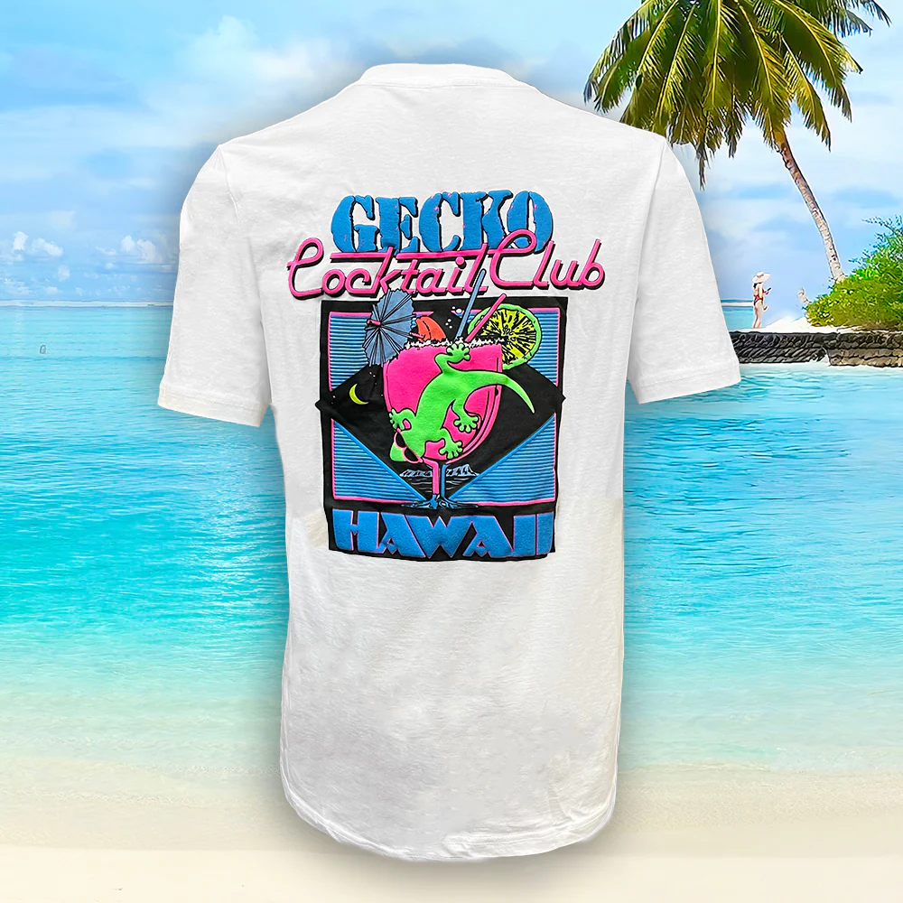 Gecko Cocktail Club White Tee