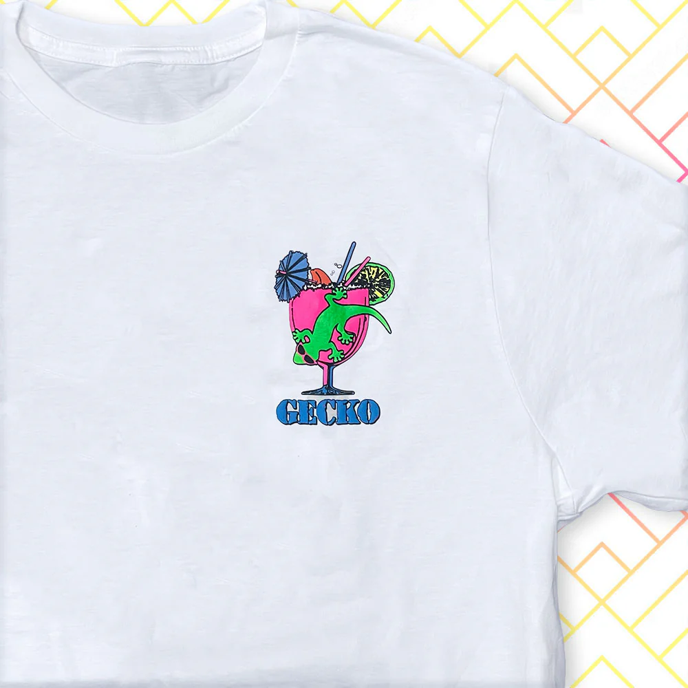 Gecko Cocktail Club White Tee - Image 2