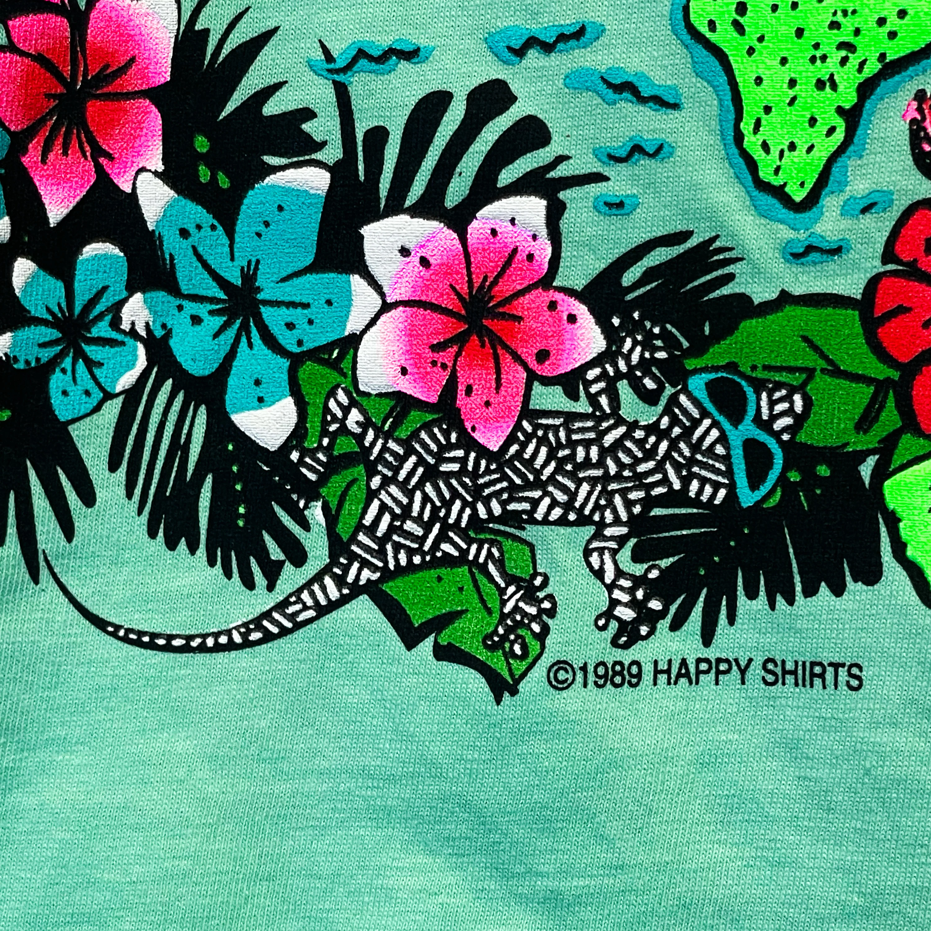 Gecko Hawaiian Islands - 1980's Mint Pigment Dyed Tee - Image 4