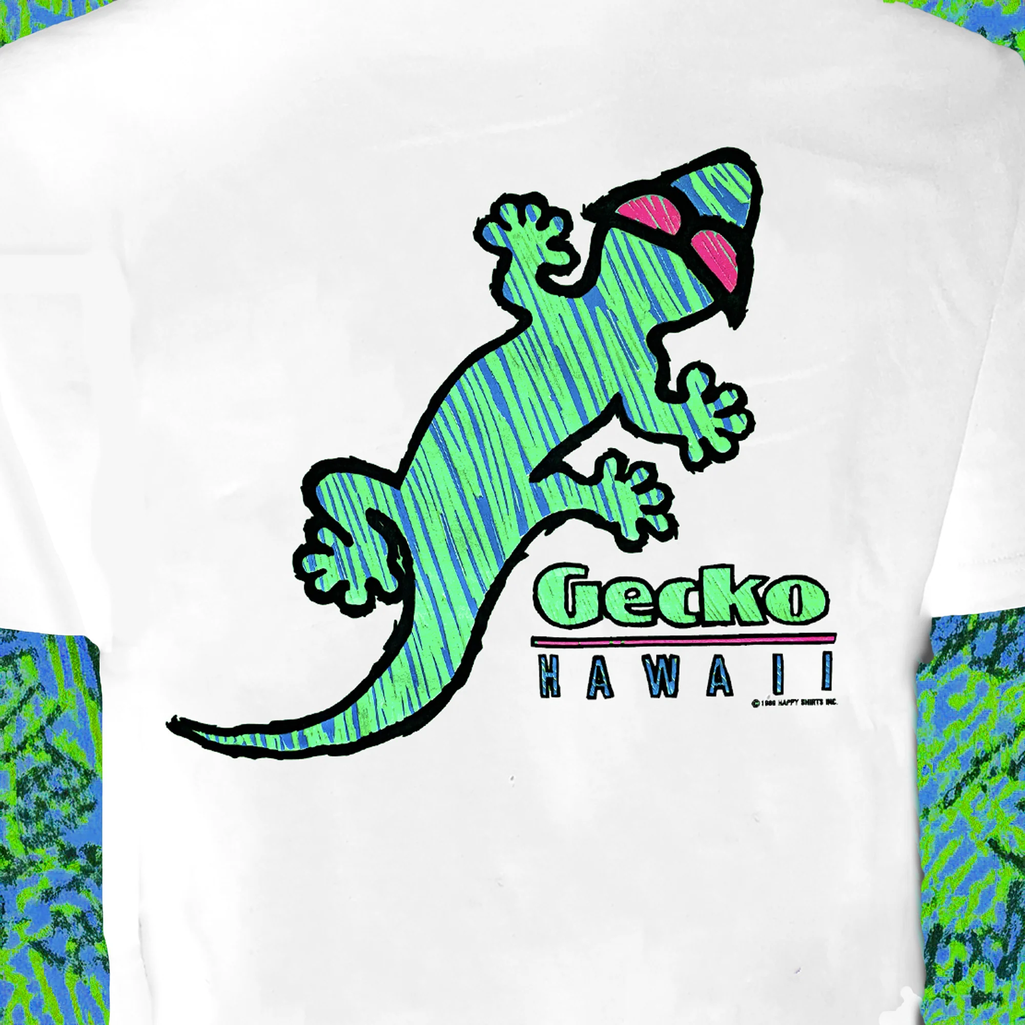 Gecko High Lighter - Original 1980's White T-Shirt - Image 4