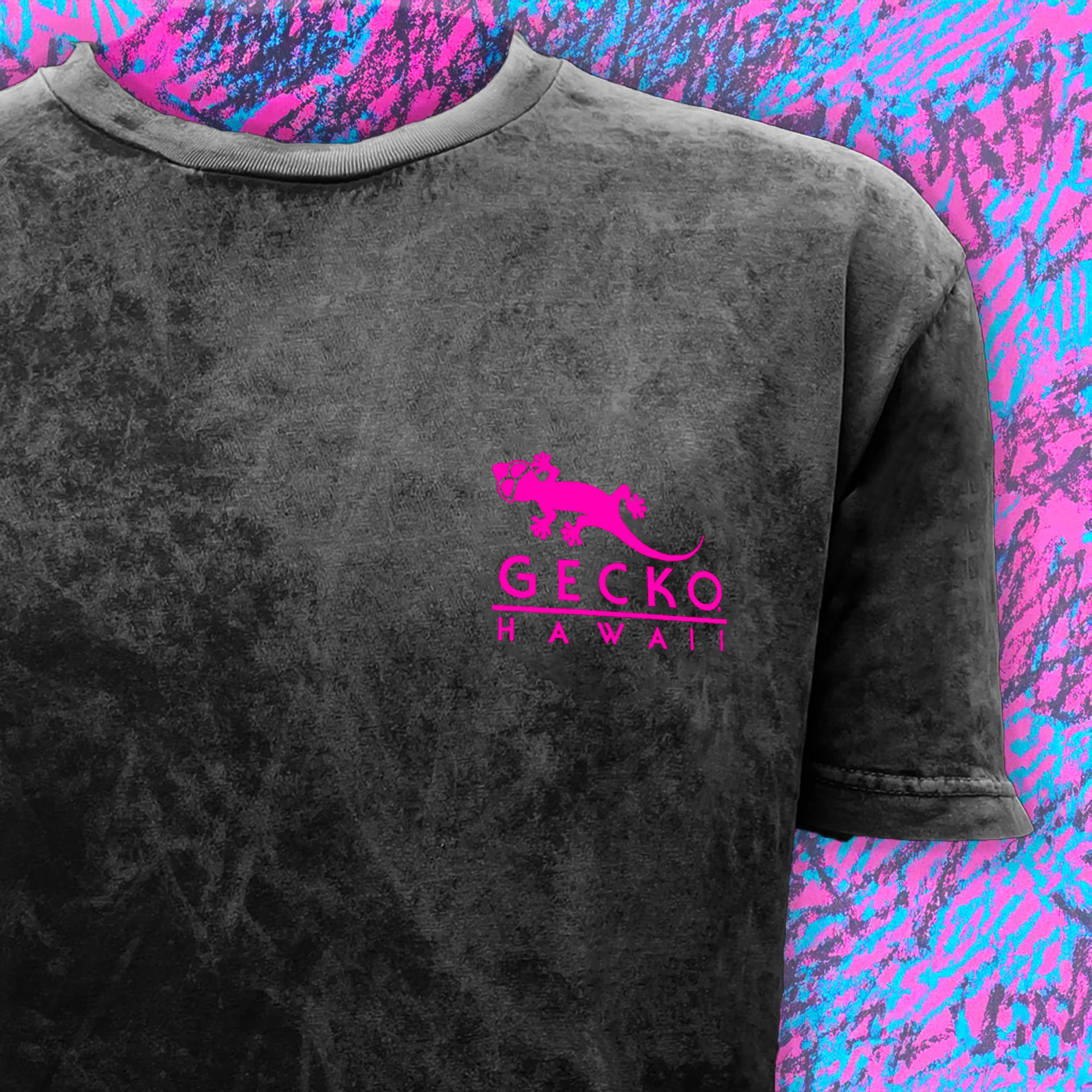 Gecko High Lighter Black Acid Wash Tee - Image 5