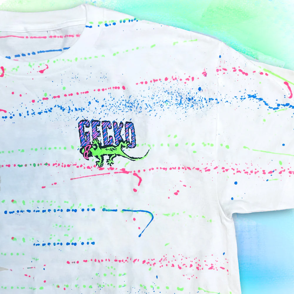 Gecko Mania - Experimental 1988 Hand Painted Splatter - Image 5