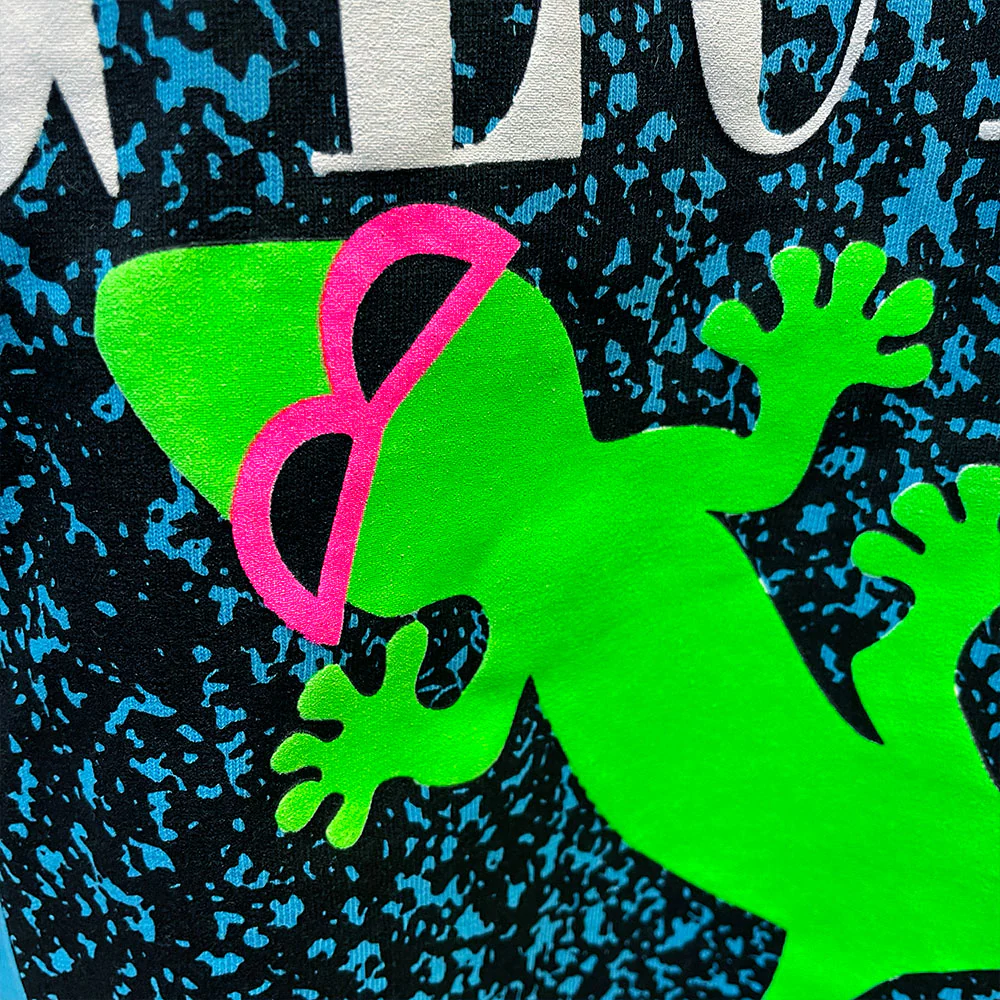 Gecko Marble - 1980s Neon Blue Razz (SINGLE STITCH NECK TEE) - Image 3