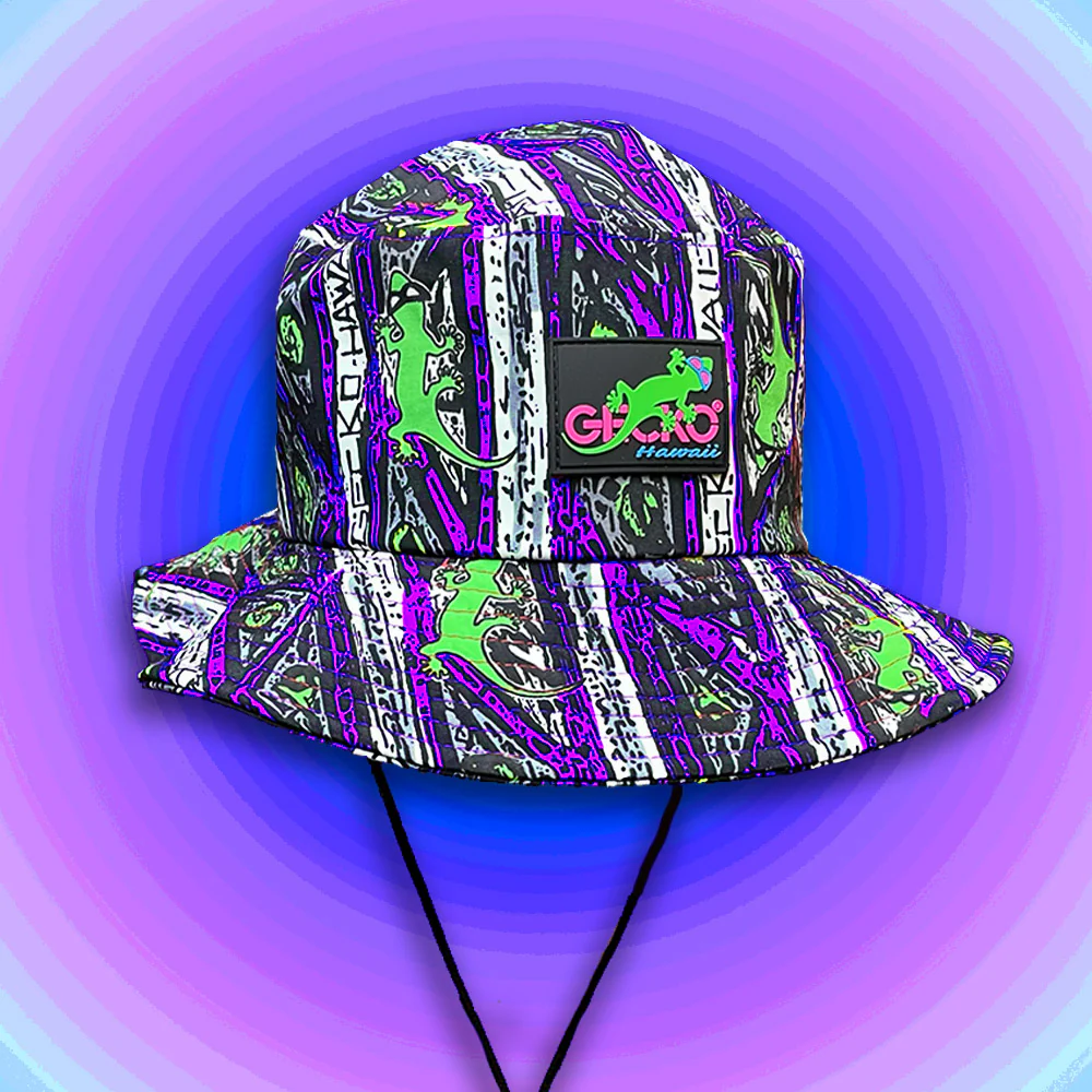 Gecko Purple Stripe Boonie / Wide Brimmed Bucket Hat - Image 3